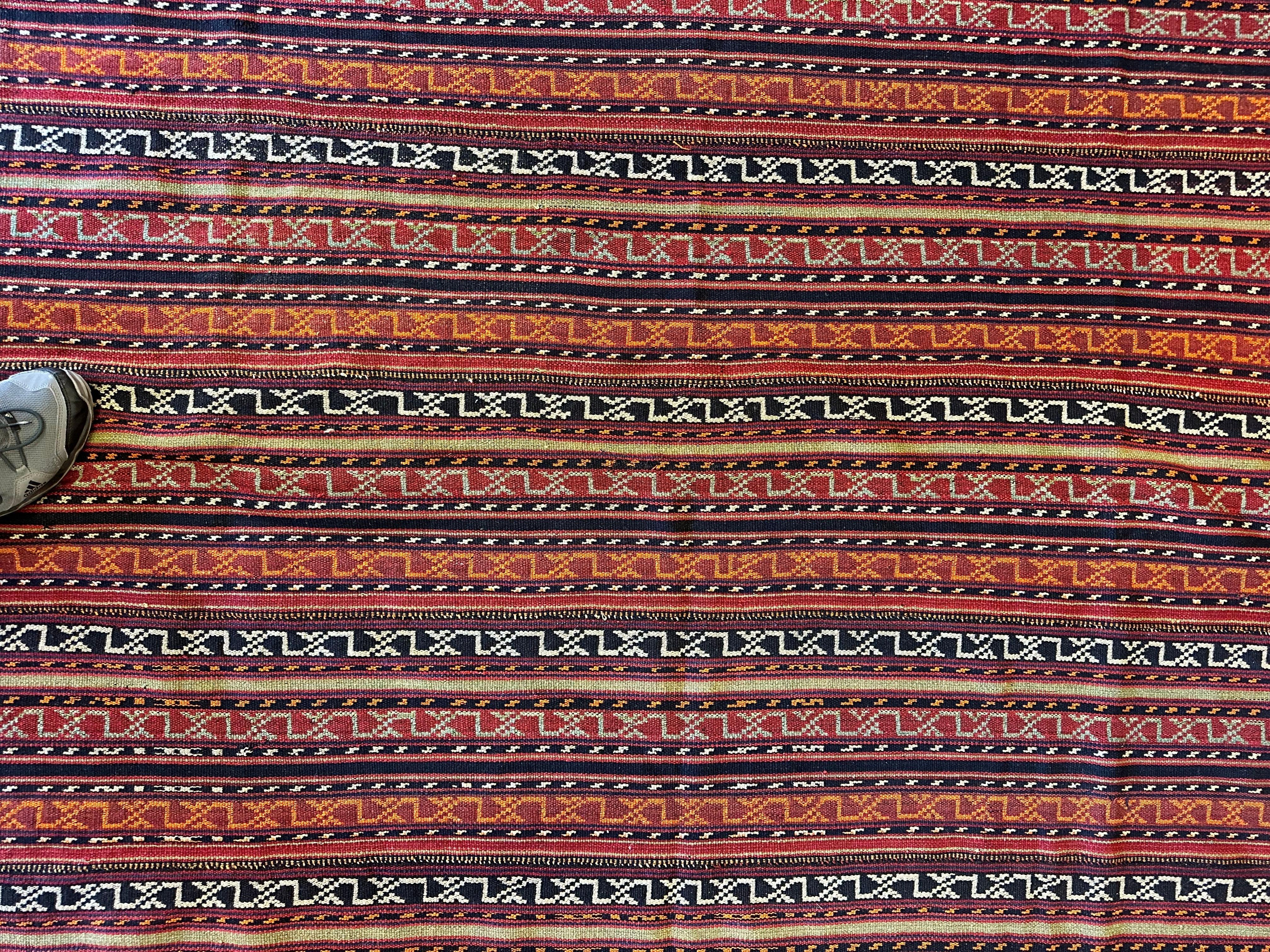 UNIQUE Antique Square Azerbijani Shahsavan Jajim Rug 6’4” x 6’8” by Rugistan - product image 10 for Resin Society