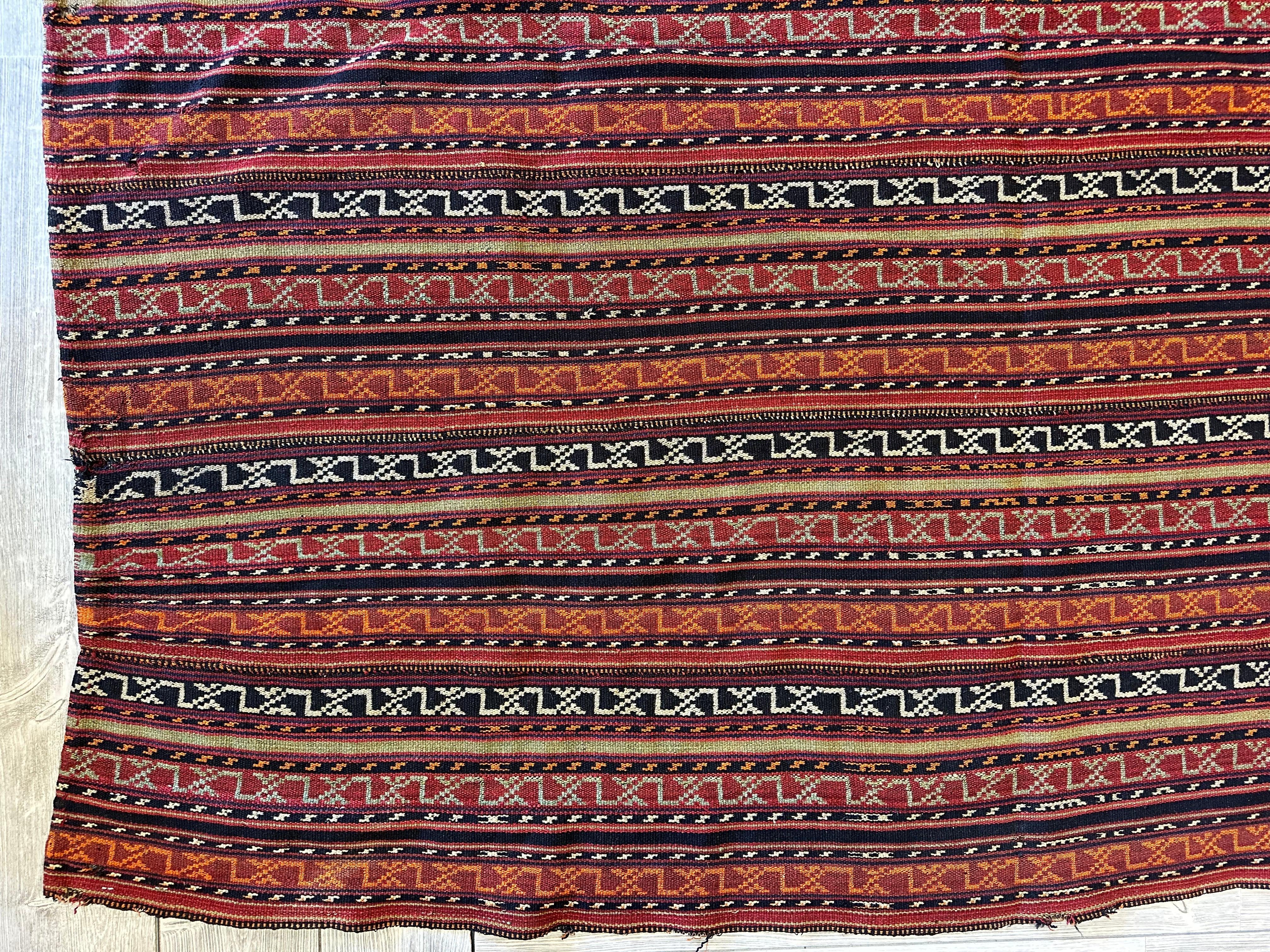 UNIQUE Antique Square Azerbijani Shahsavan Jajim Rug 6’4” x 6’8” by Rugistan - product image 6 for Resin Society