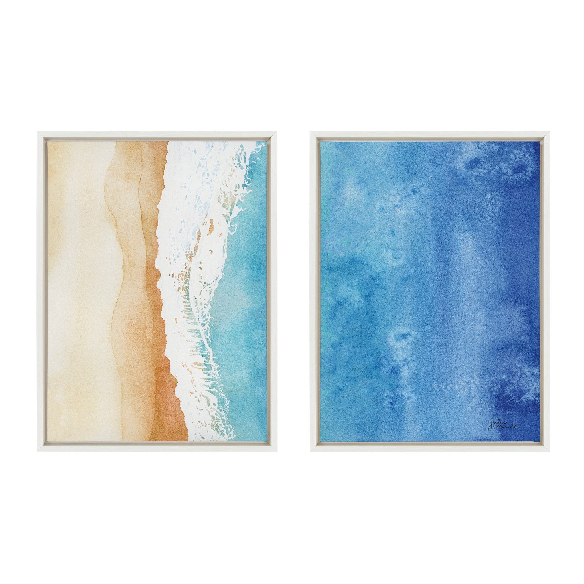 Sylvie Ocean Wake 1 and 2 Framed Canvas by kateandlaurel - product image 2 for Resin Society