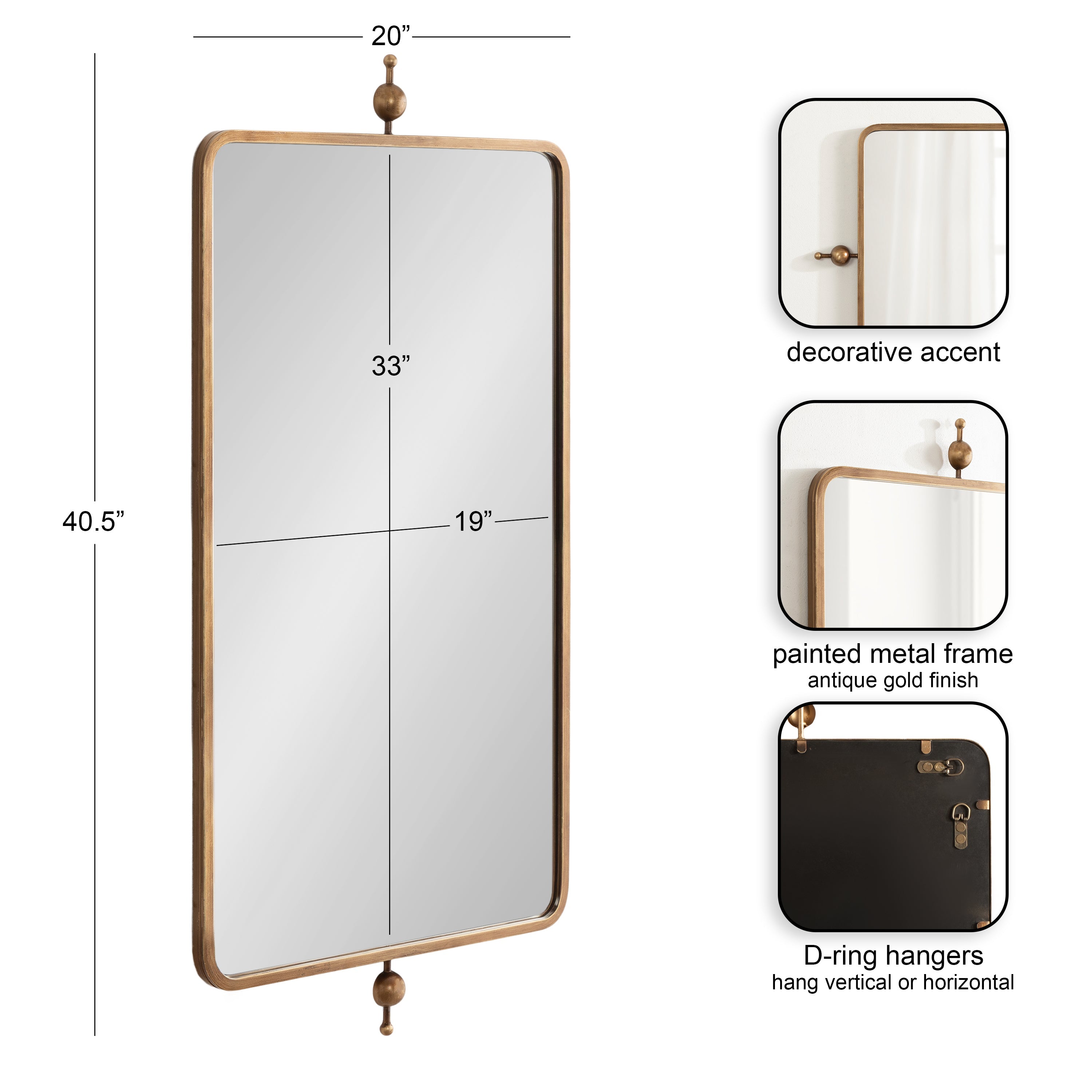 Kasota Metal Framed Mirror