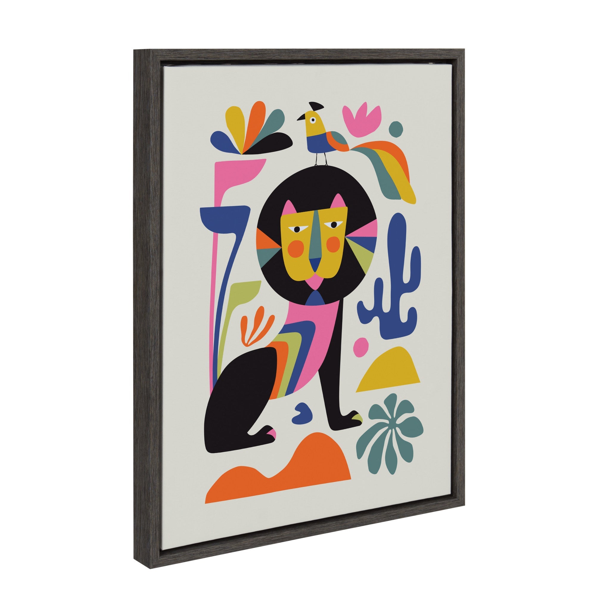 Sylvie Black Lion Framed Canvas by kateandlaurel - product image 2 for Resin Society