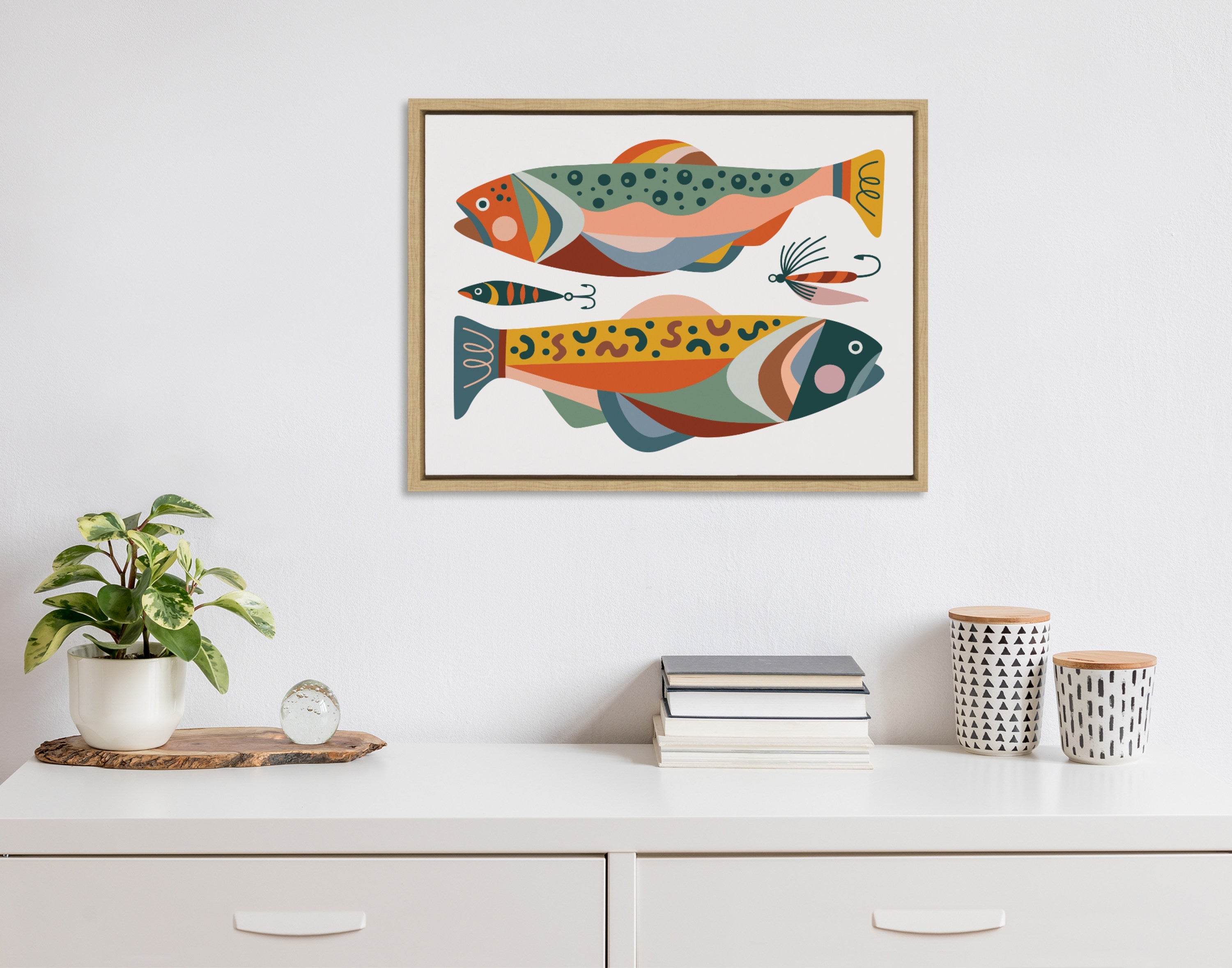 Sylvie Gone Fishing Framed Canvas by Rachel Lee of My Dream Wall