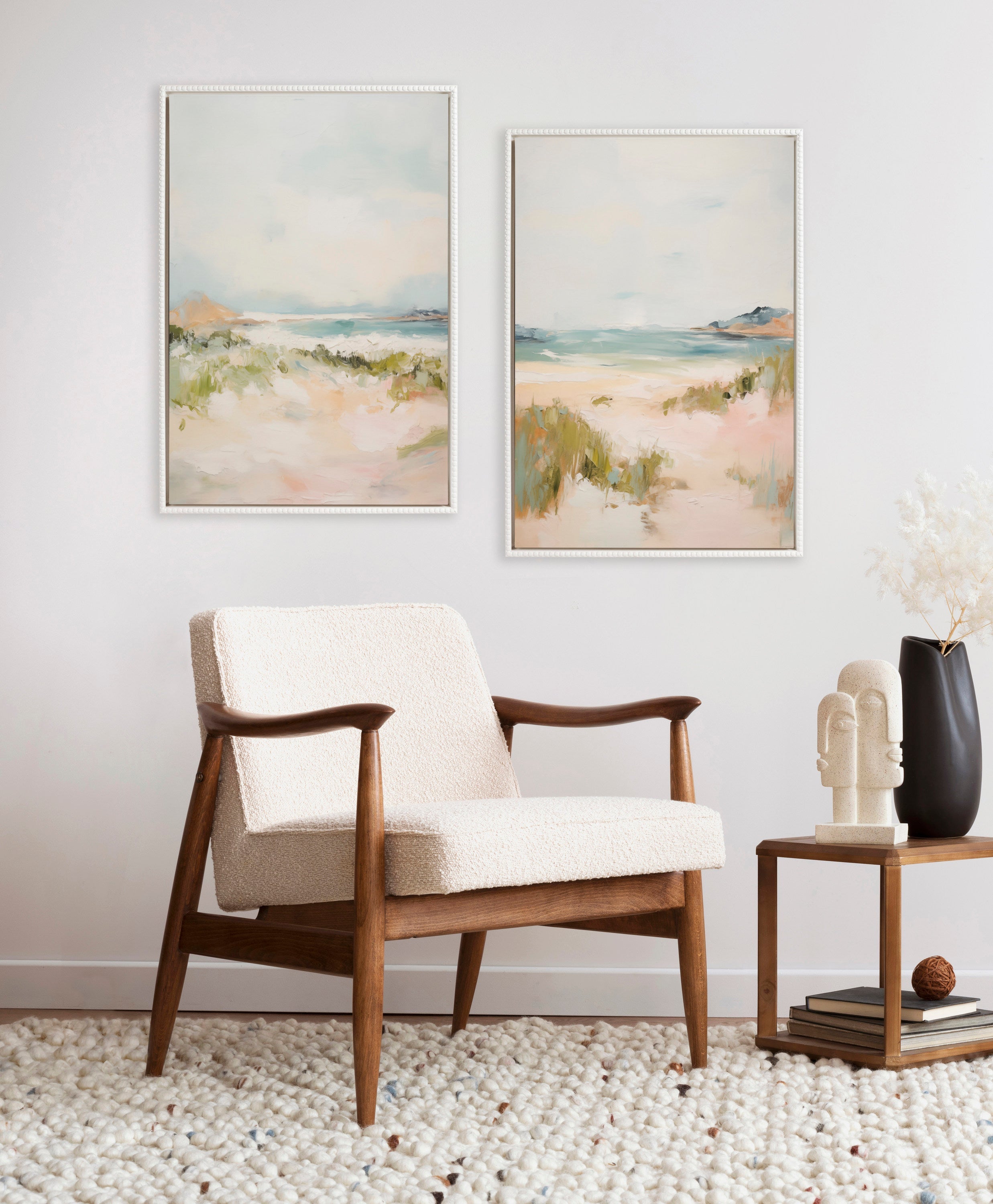Sylvie Beaded Tranquil Landscape III and V Framed Canvas Art Set by Amy Lighthall