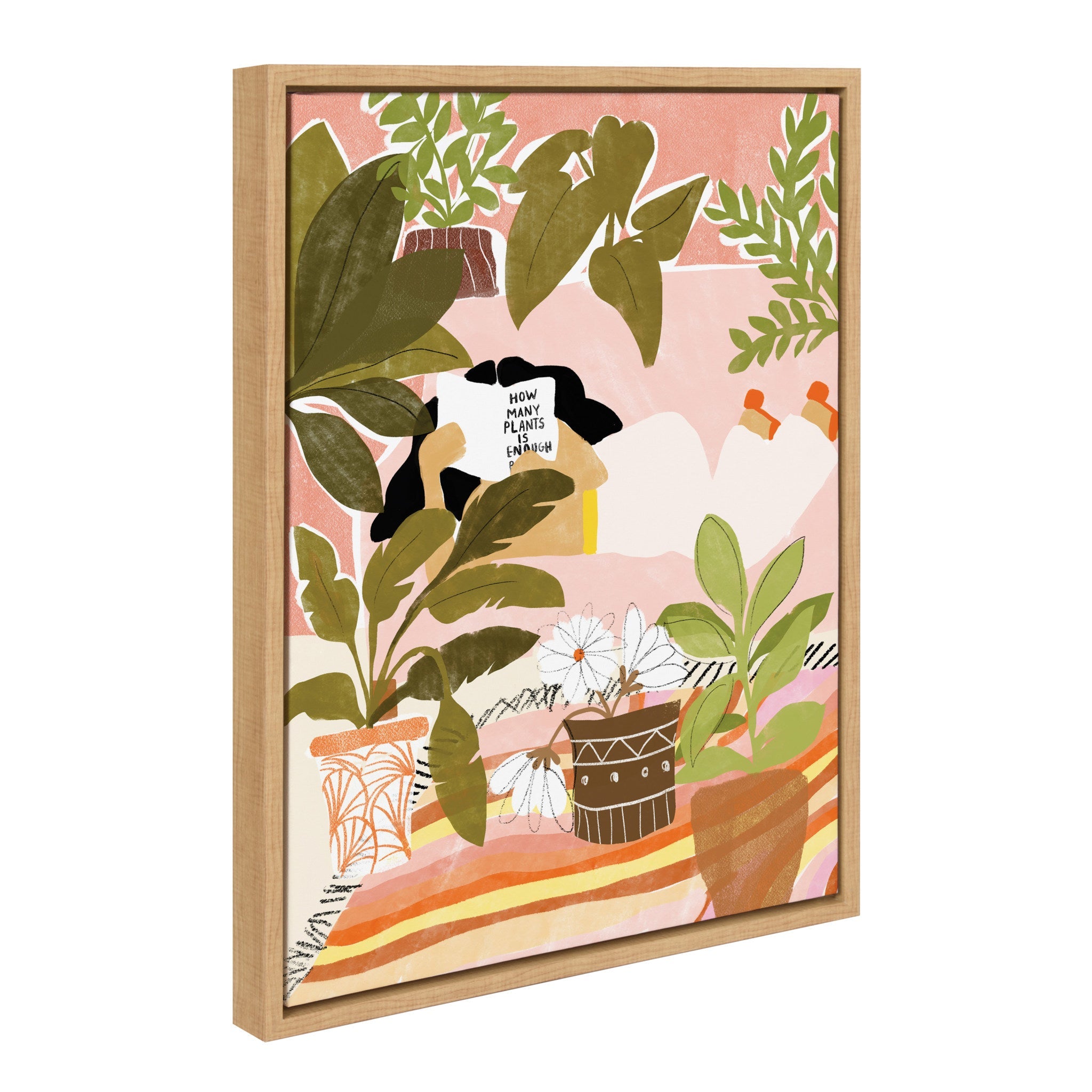 Sylvie Never Enough Plants Framed Canvas by kateandlaurel - product image 2 for Resin Society