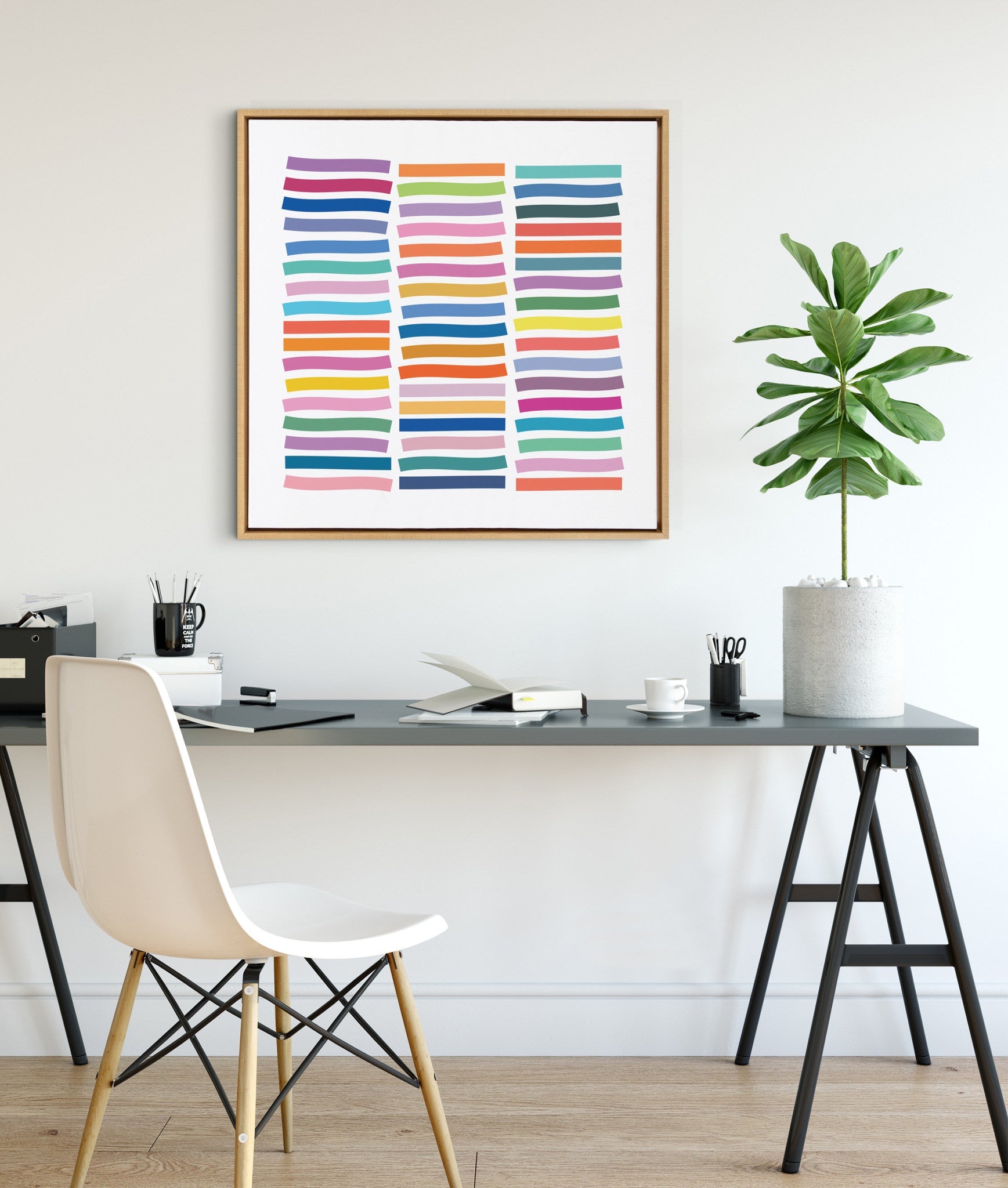 Sylvie Whimsical Lines Framed Canvas by Apricot + Birch