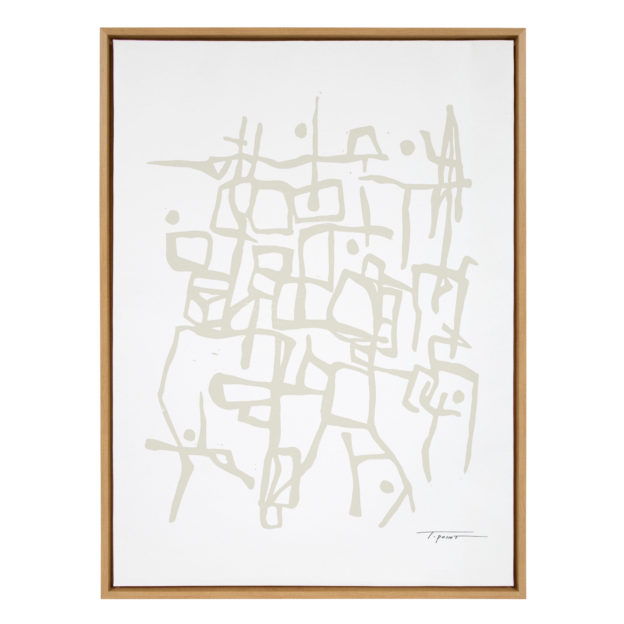 Sylvie Organic Lines Neutral Framed Canvas by kateandlaurel - product image 2 for Resin Society
