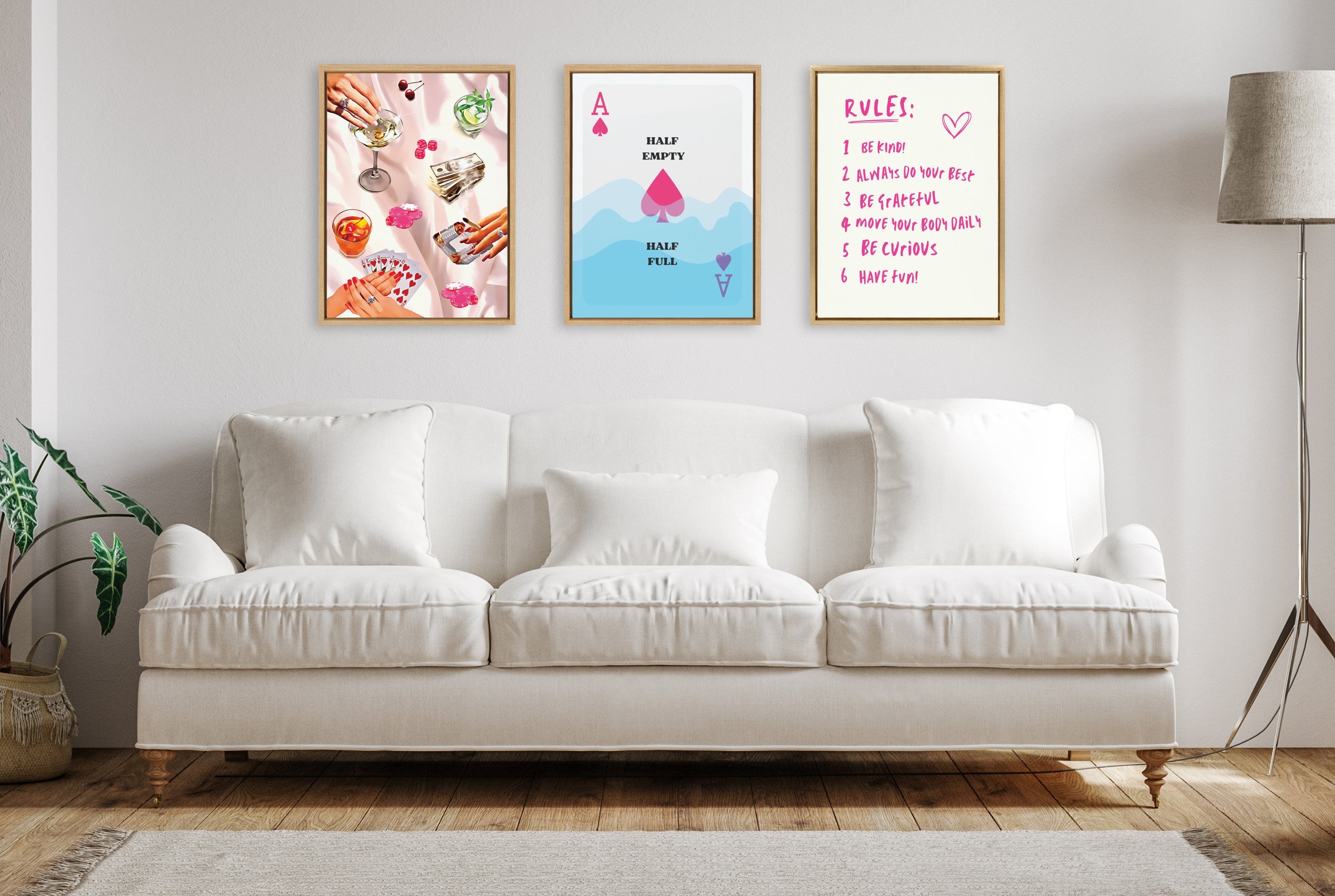 Sylvie Game Night Poker Framed Canvas by Honey Island Studio