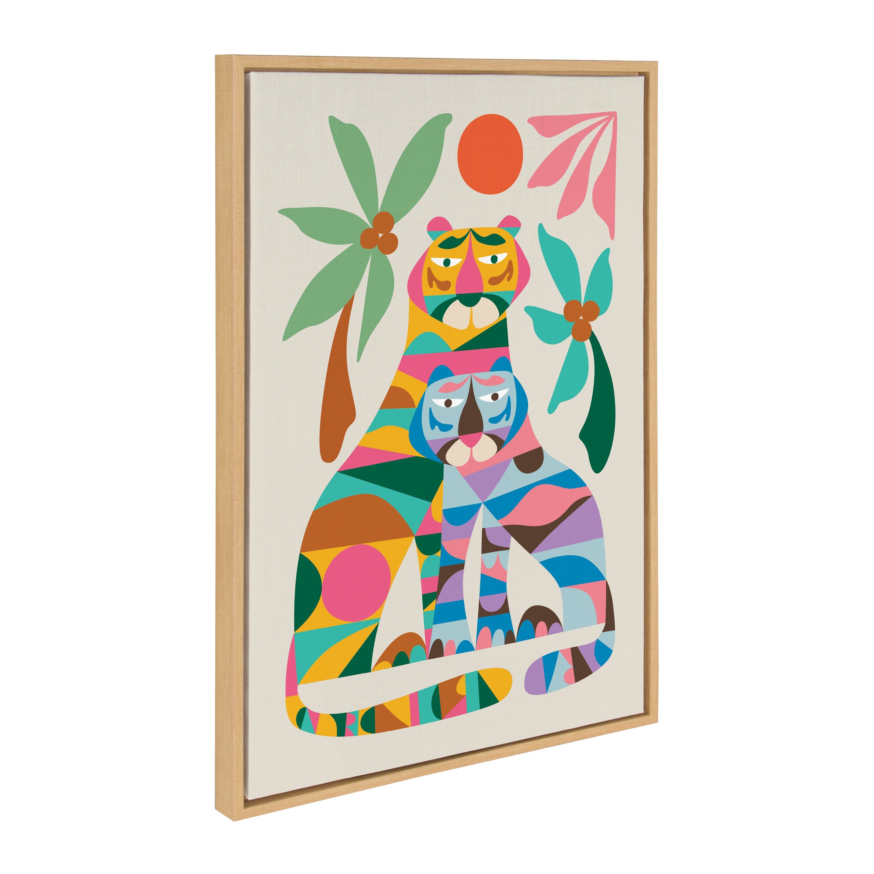 Sylvie MCM Tiger Love Framed Canvas by Rachel Lee