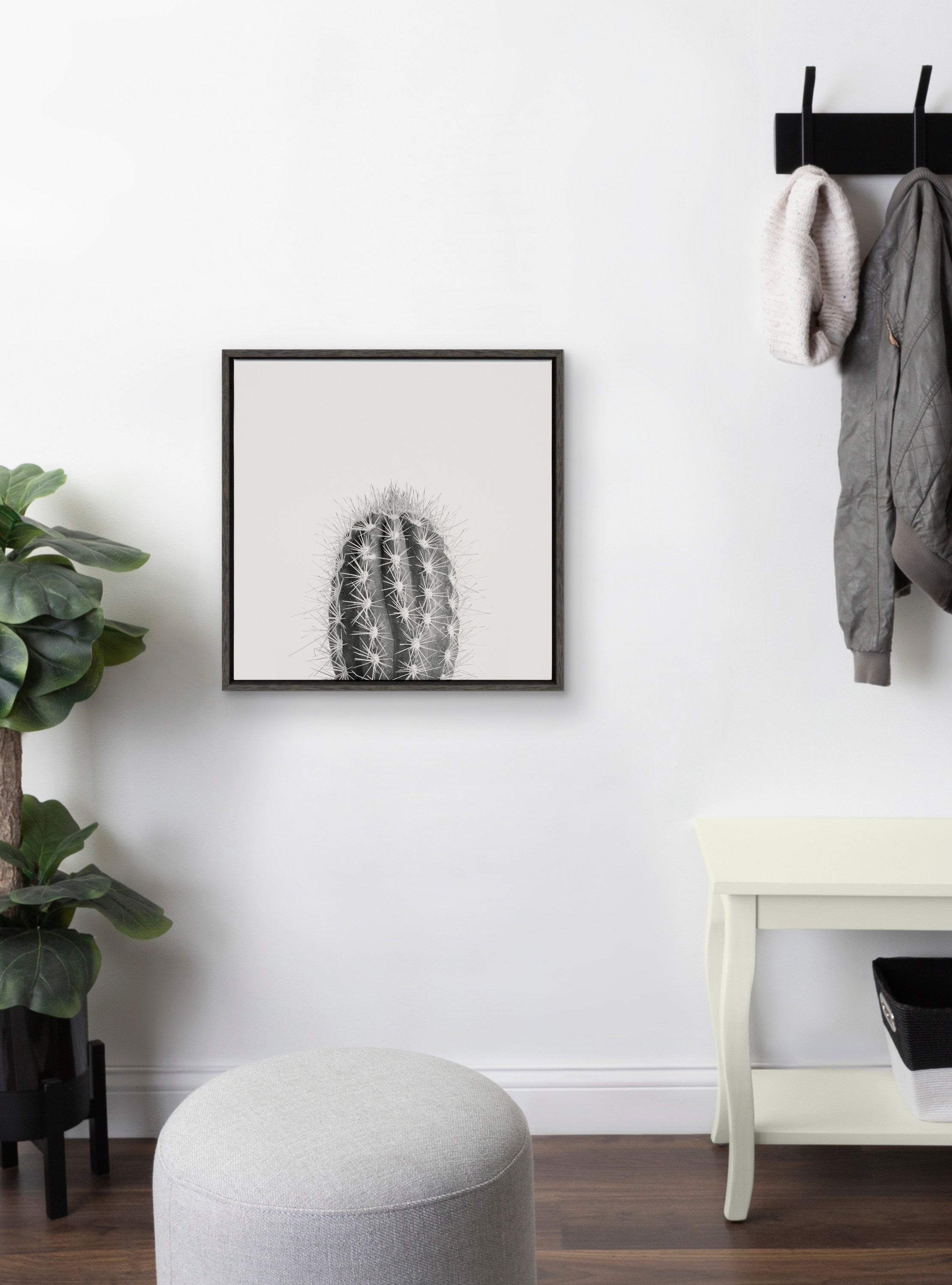 Sylvie Haze Cactus Succulent Tall Framed Canvas by kateandlaurel - product image 13 for Resin Society