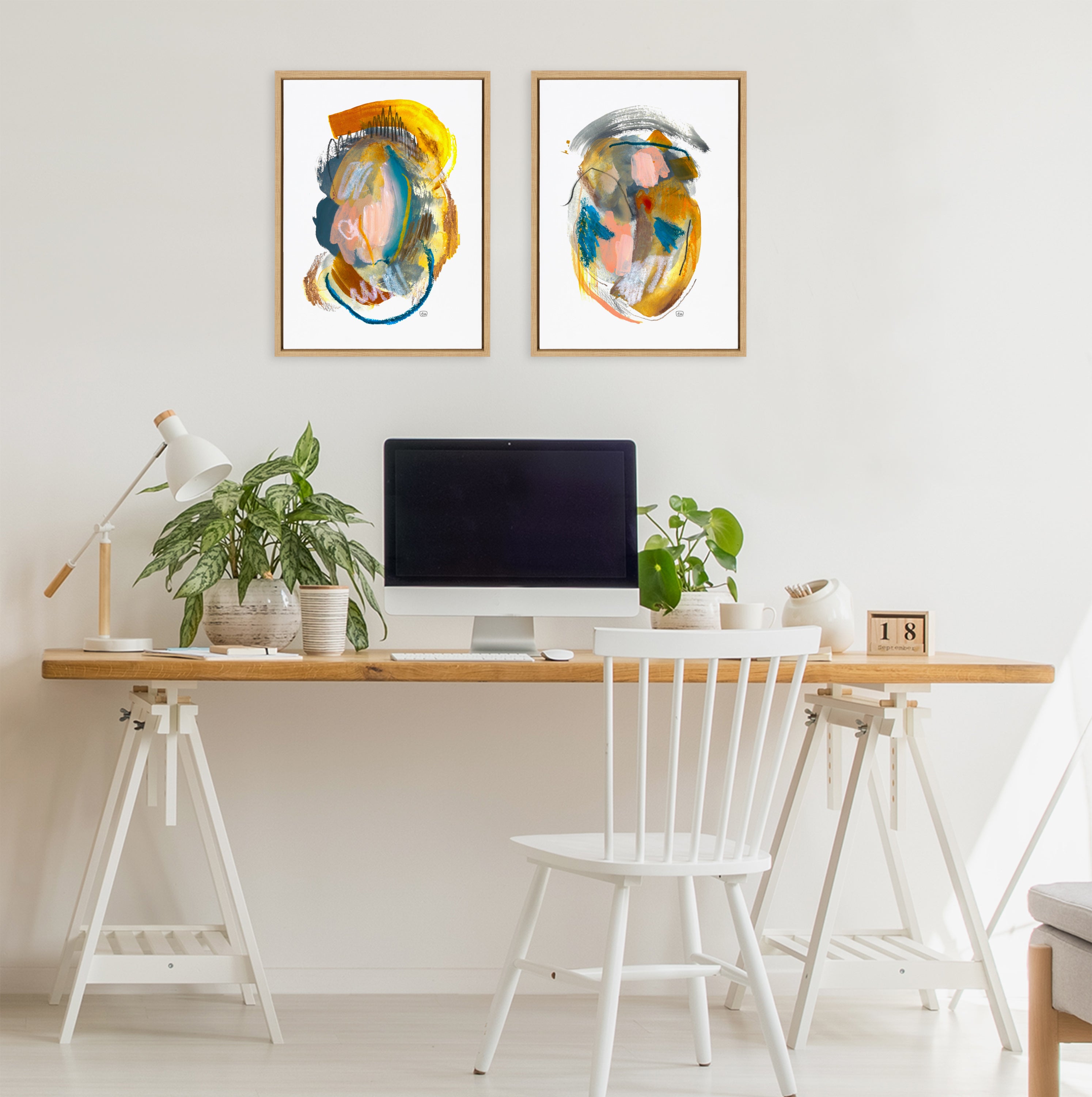Sylvie Changes No 1 and 2 Framed Canvas Art Set by Erika Wynn