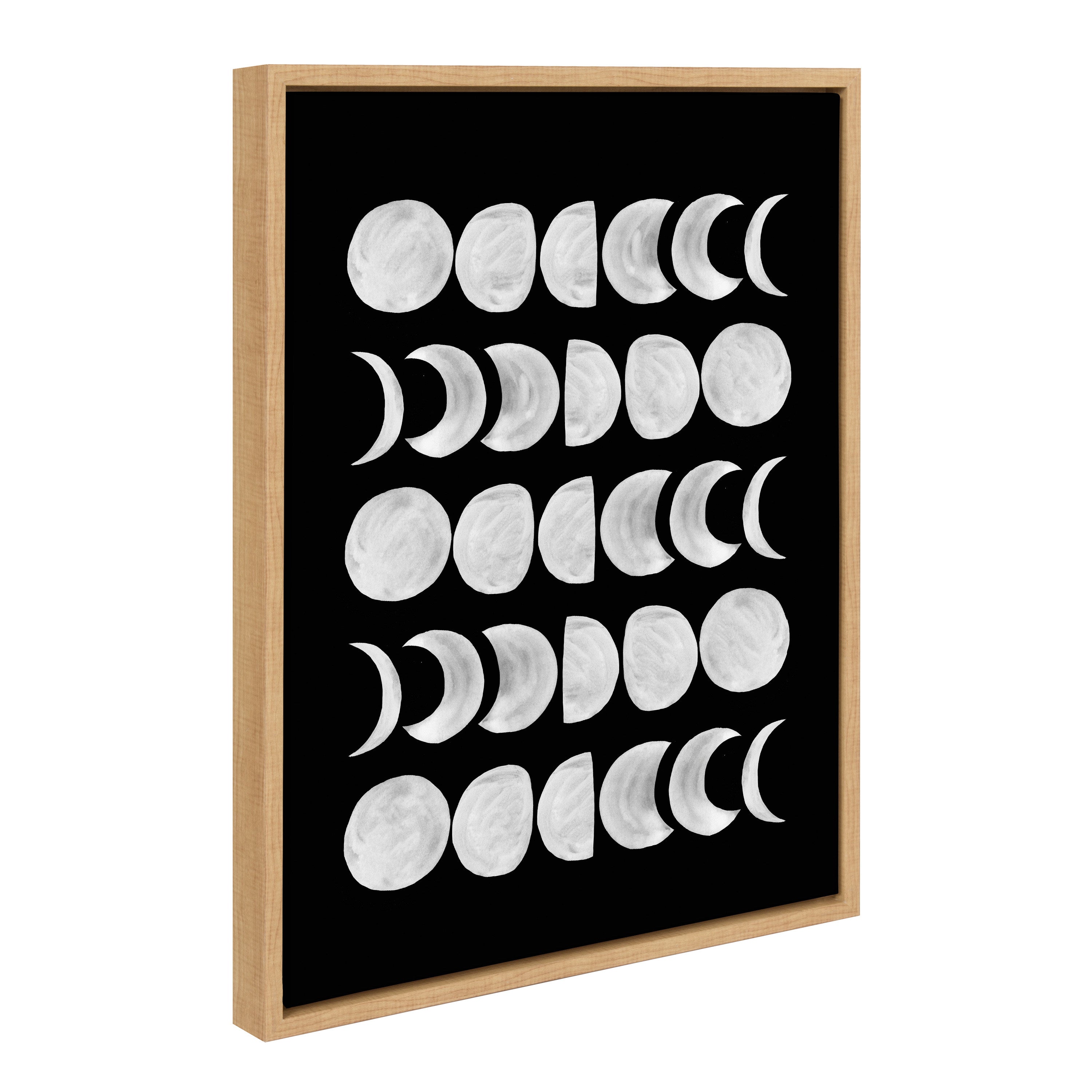 Sylvie 901 Moon Phases White on Black Framed Canvas by kateandlaurel - product image 2 for Resin Society