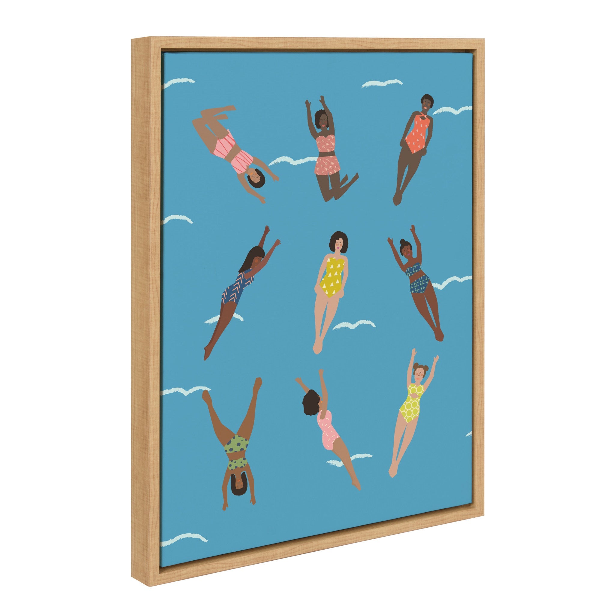 Sylvie Swimmers Framed Canvas by kateandlaurel - product image 2 for Resin Society