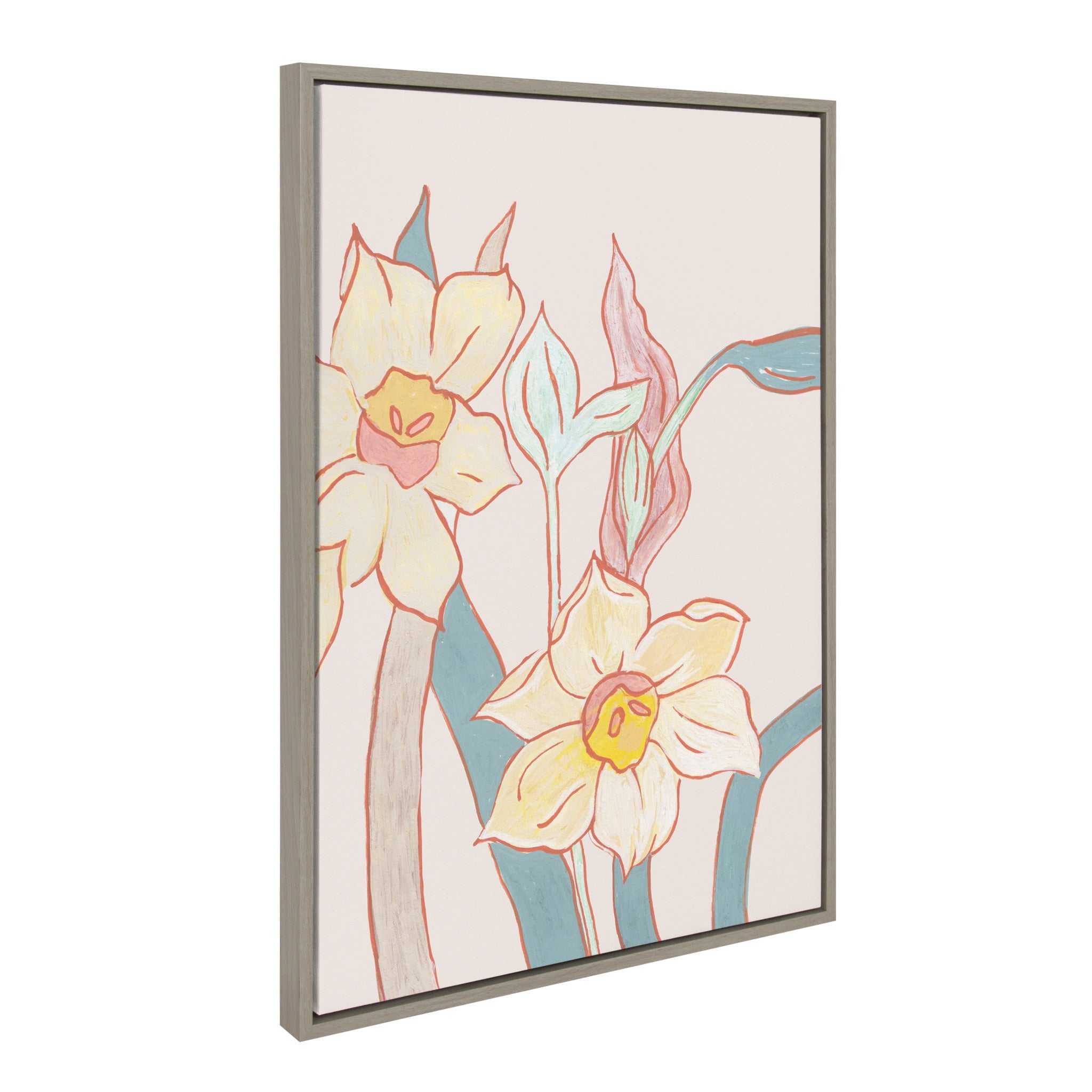 Sylvie Pine Ridge Daffodils Framed Canvas by kateandlaurel - product image 2 for Resin Society