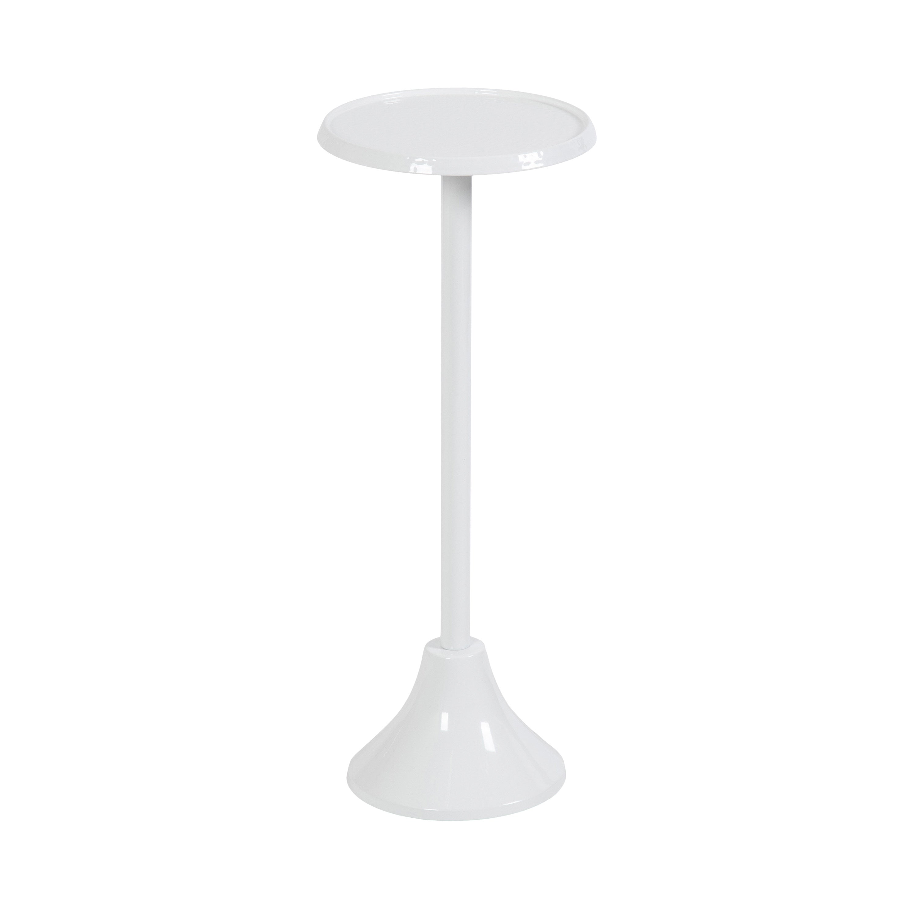 Sanzo Outdoor Metal Drink Table in black with hammered iron tabletop on a pedestal base