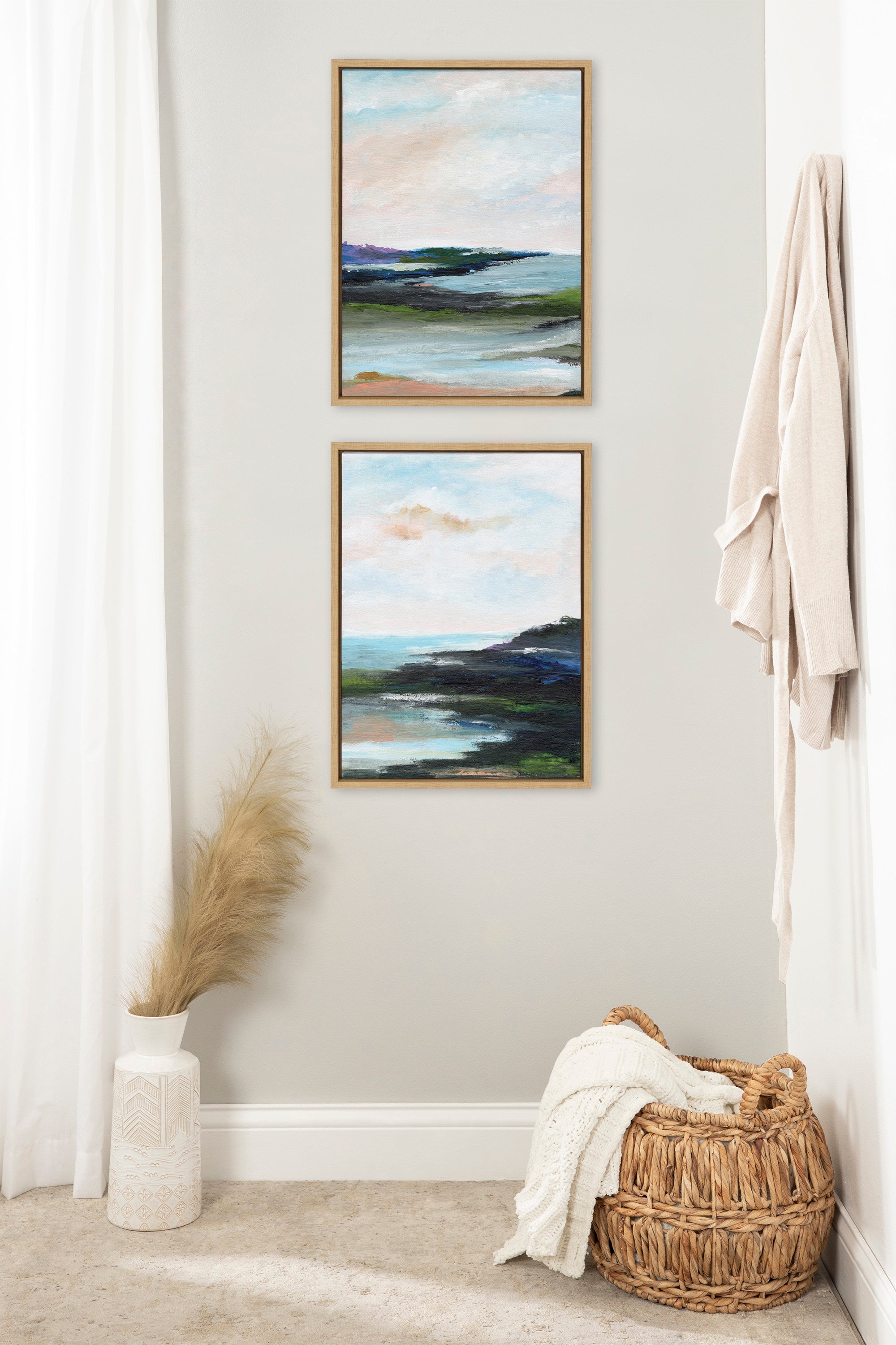 Sylvie Lake Huron l and II Framed Canvas Art Set by Nikita Jariwala