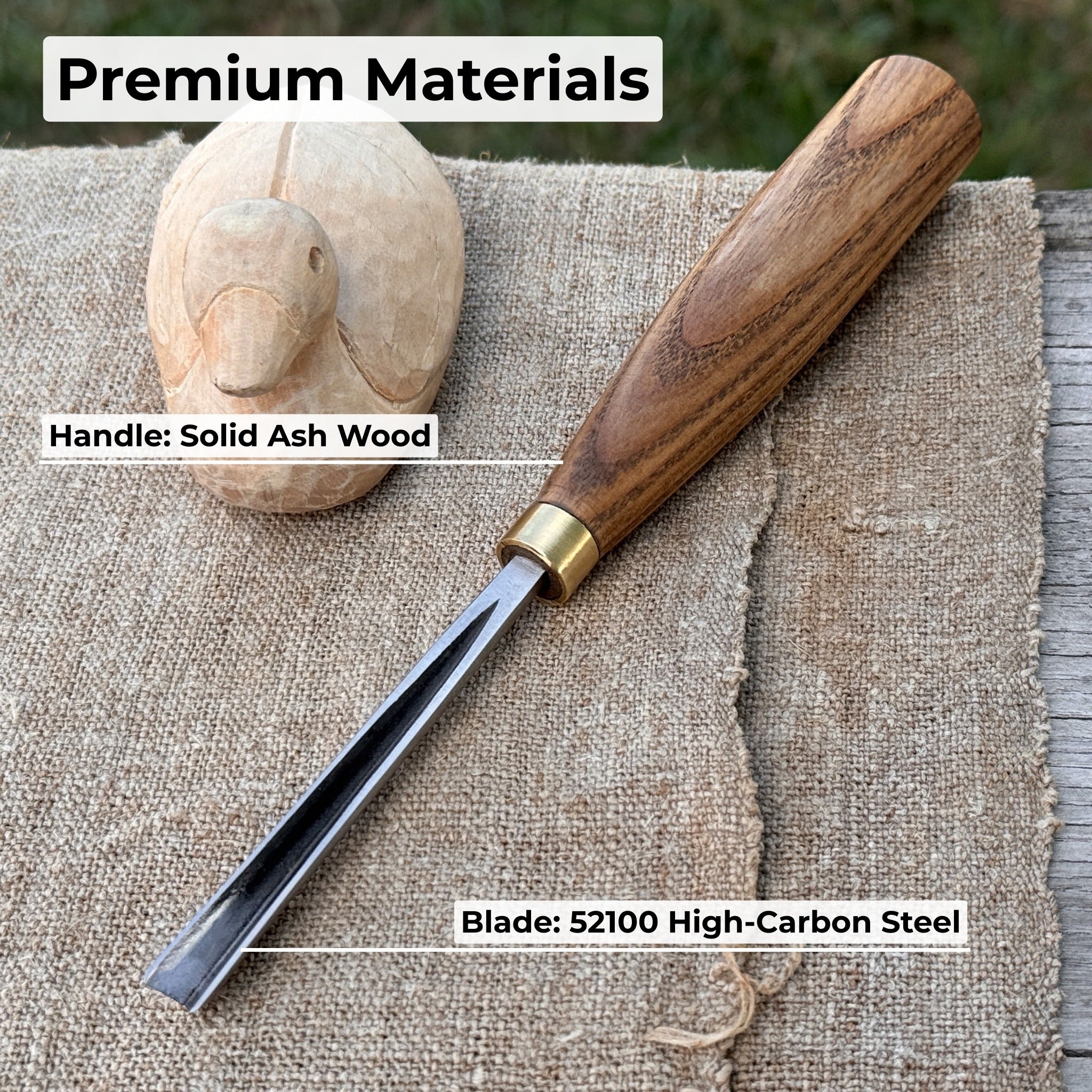 V-Parting Chisel 60 Degree with 6 mm blade and wooden handle by Sharky Forged Steel Tools