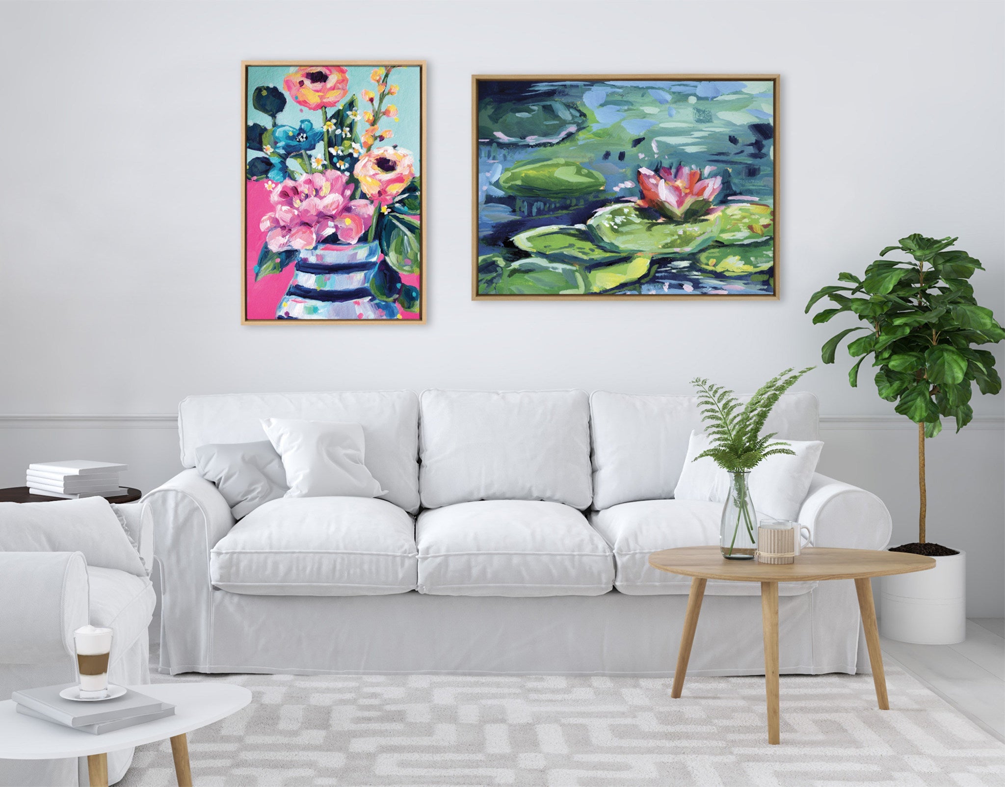 Sylvie Lily Pad By The Shore Framed Canvas by Rachel Christopoulos by kateandlaurel - product image 6 for Resin Society