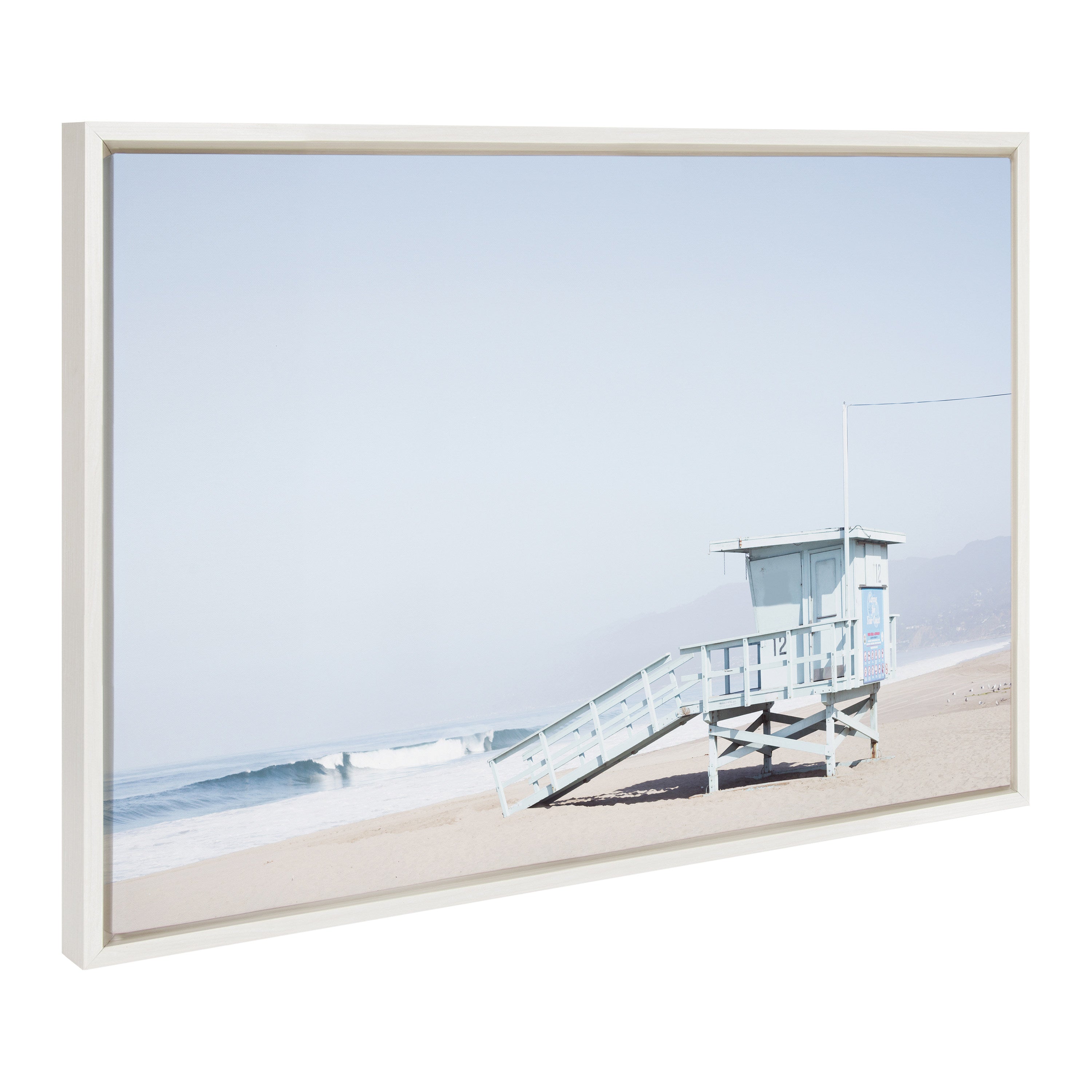 Sylvie Pale Blue Life Guard Tower Framed Canvas by kateandlaurel - product image 9 for Resin Society