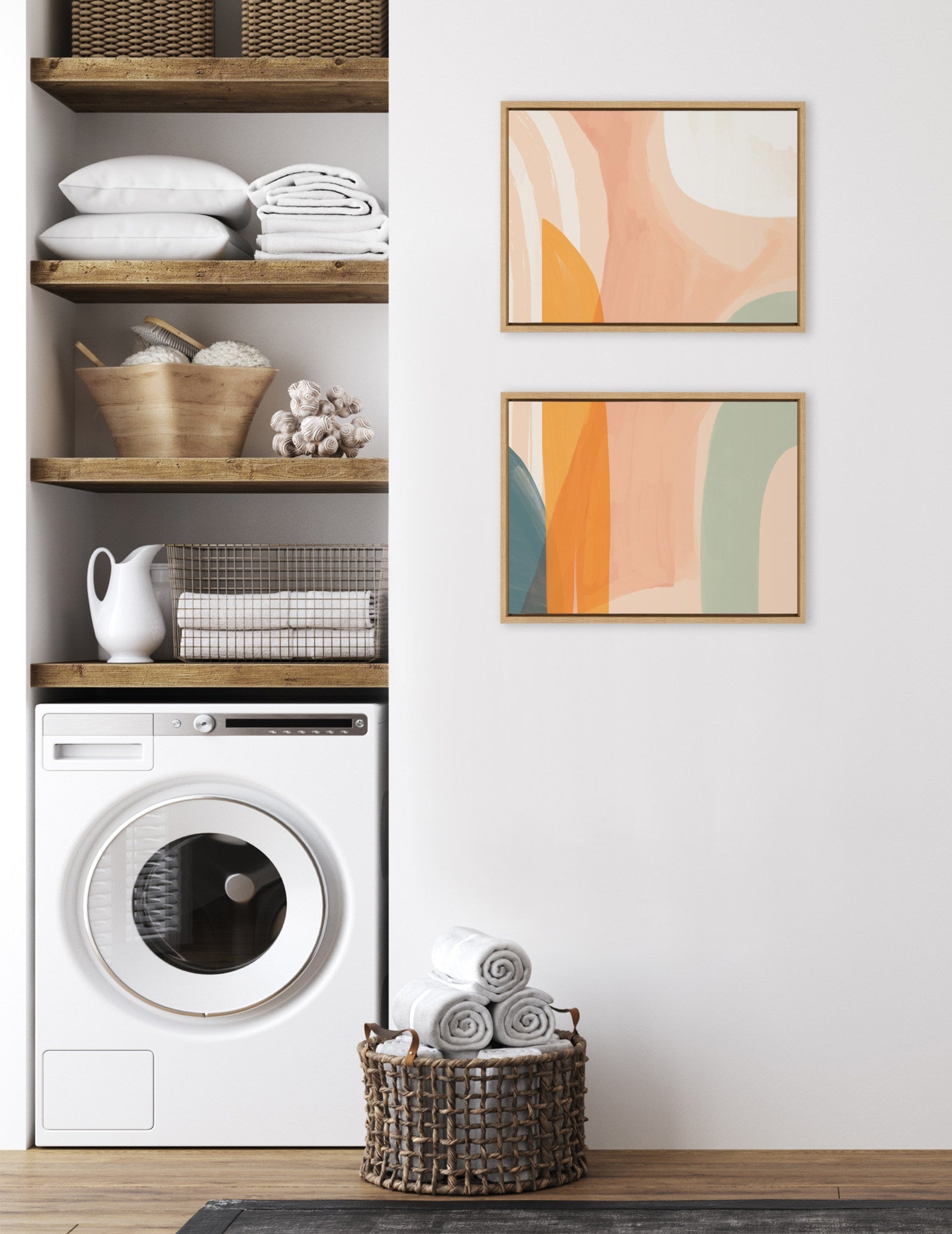 Sylvie Sunrise Over Marrakesh 1 and 2 Framed Canvas by kateandlaurel - product image 5 for Resin Society