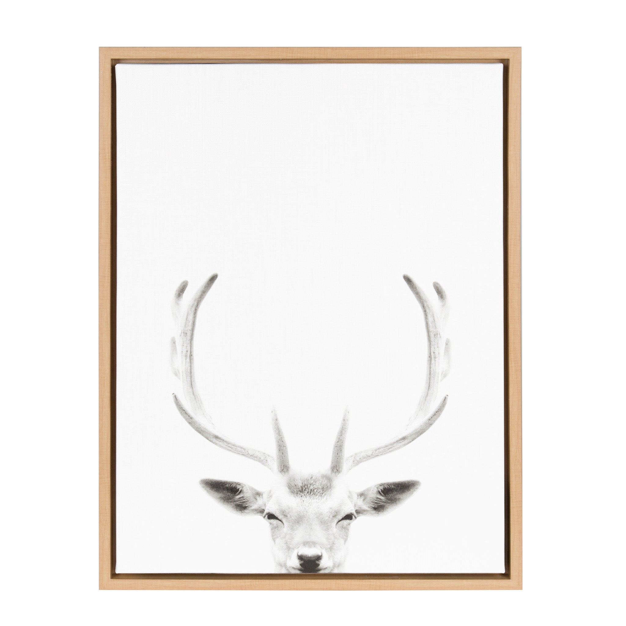 Sylvie Deer Portrait Framed Canvas by Simon Te Tai by kateandlaurel - main product image for Resin Society