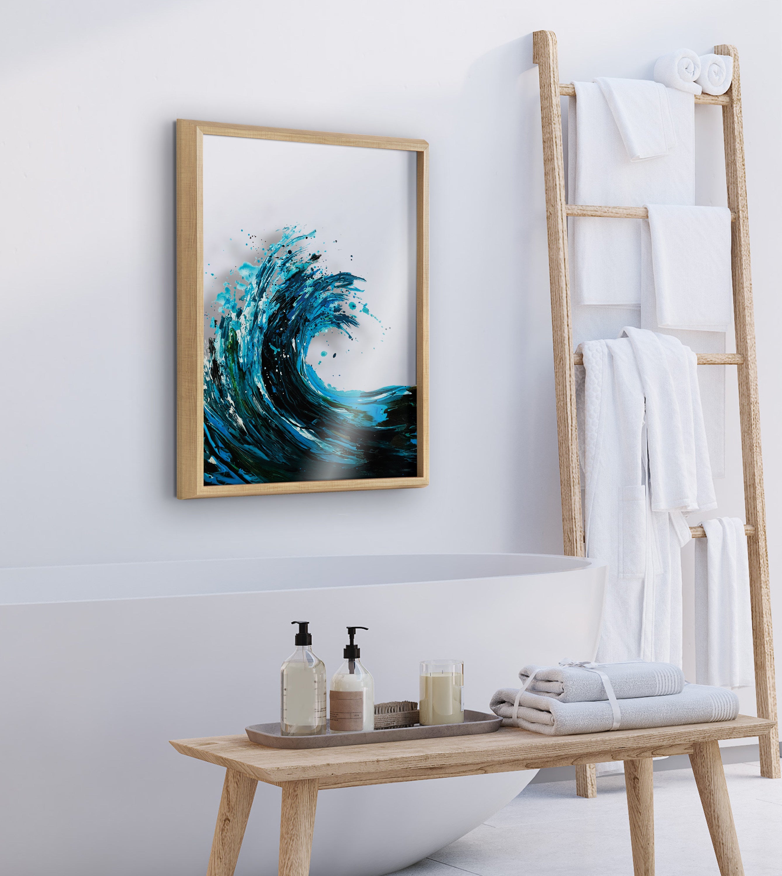 Blake Waves Framed Printed Art by kateandlaurel - product image 8 for Resin Society