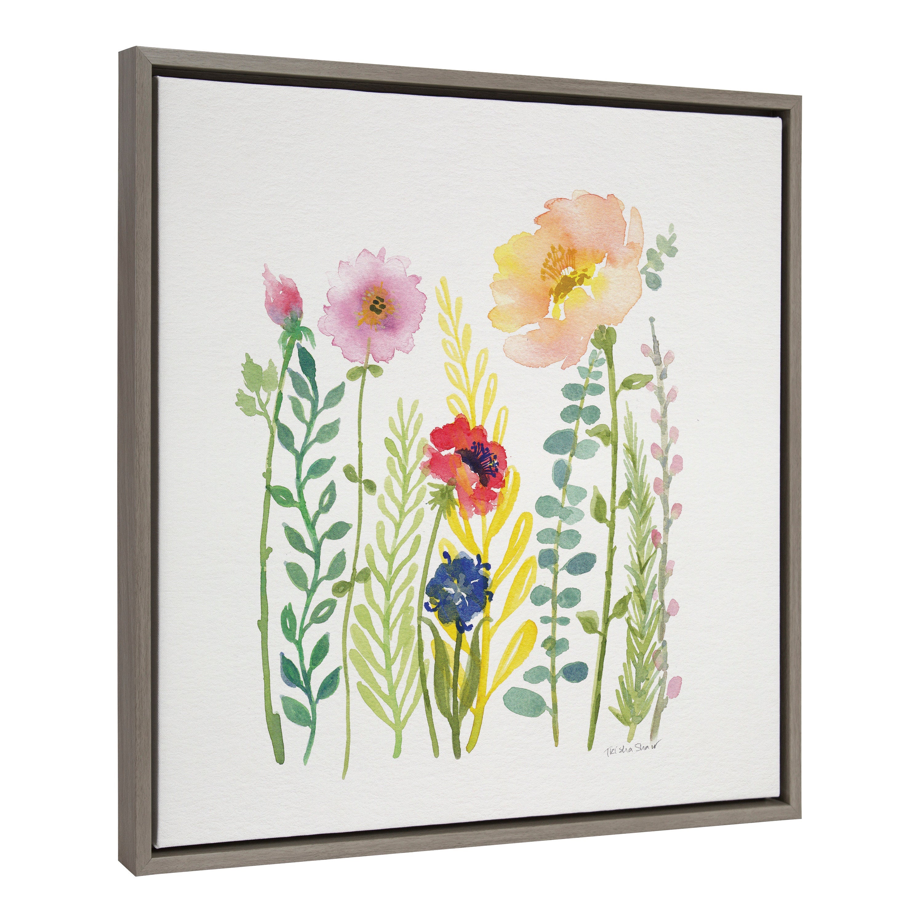 Sylvie Flowers and Ferns Framed Canvas by kateandlaurel - product image 10 for Resin Society