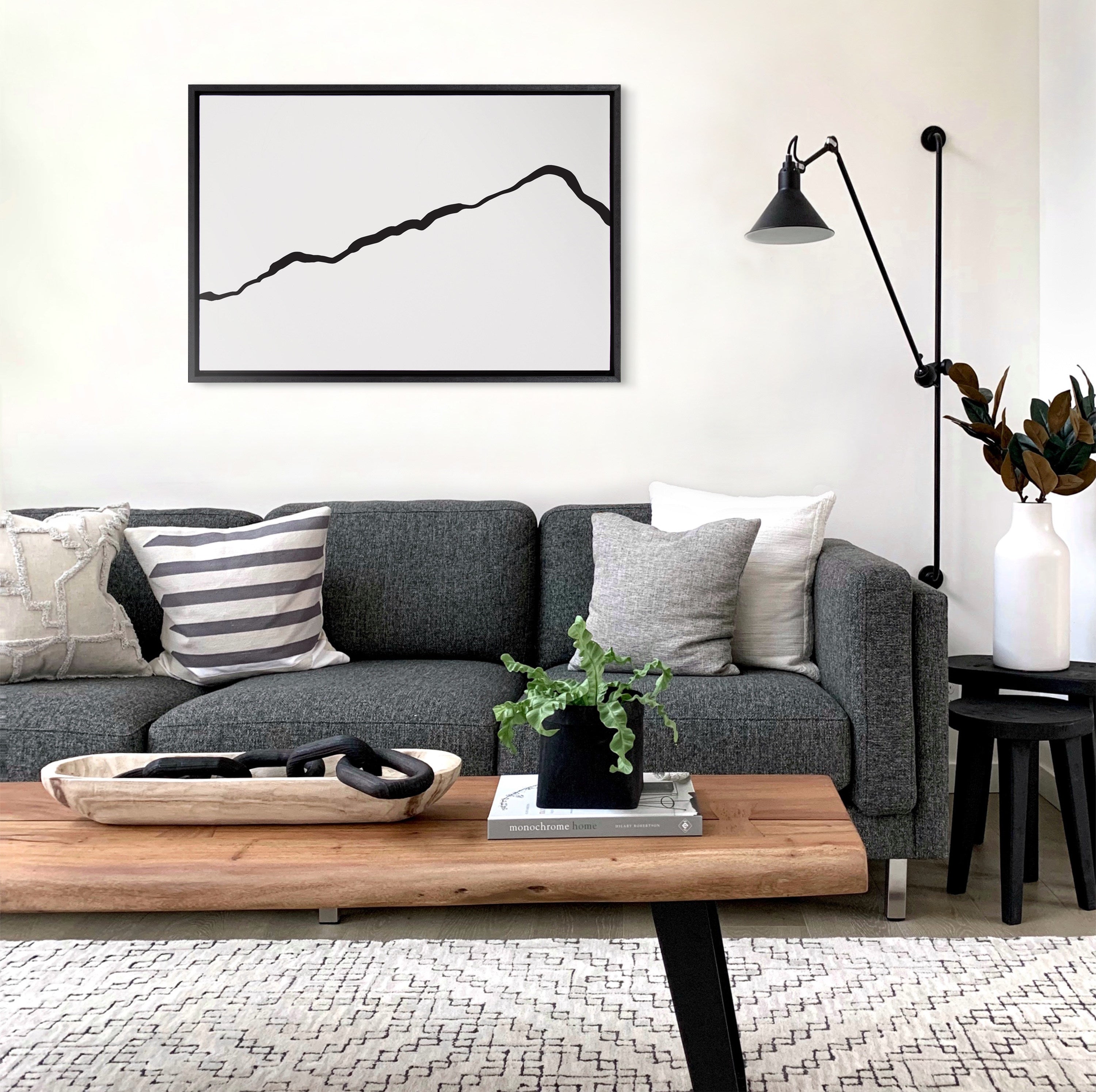 Sylvie Elevated Abstract Minimalist Mountain Landscape Framed Canvas by kateandlaurel - product image 10 for Resin Society