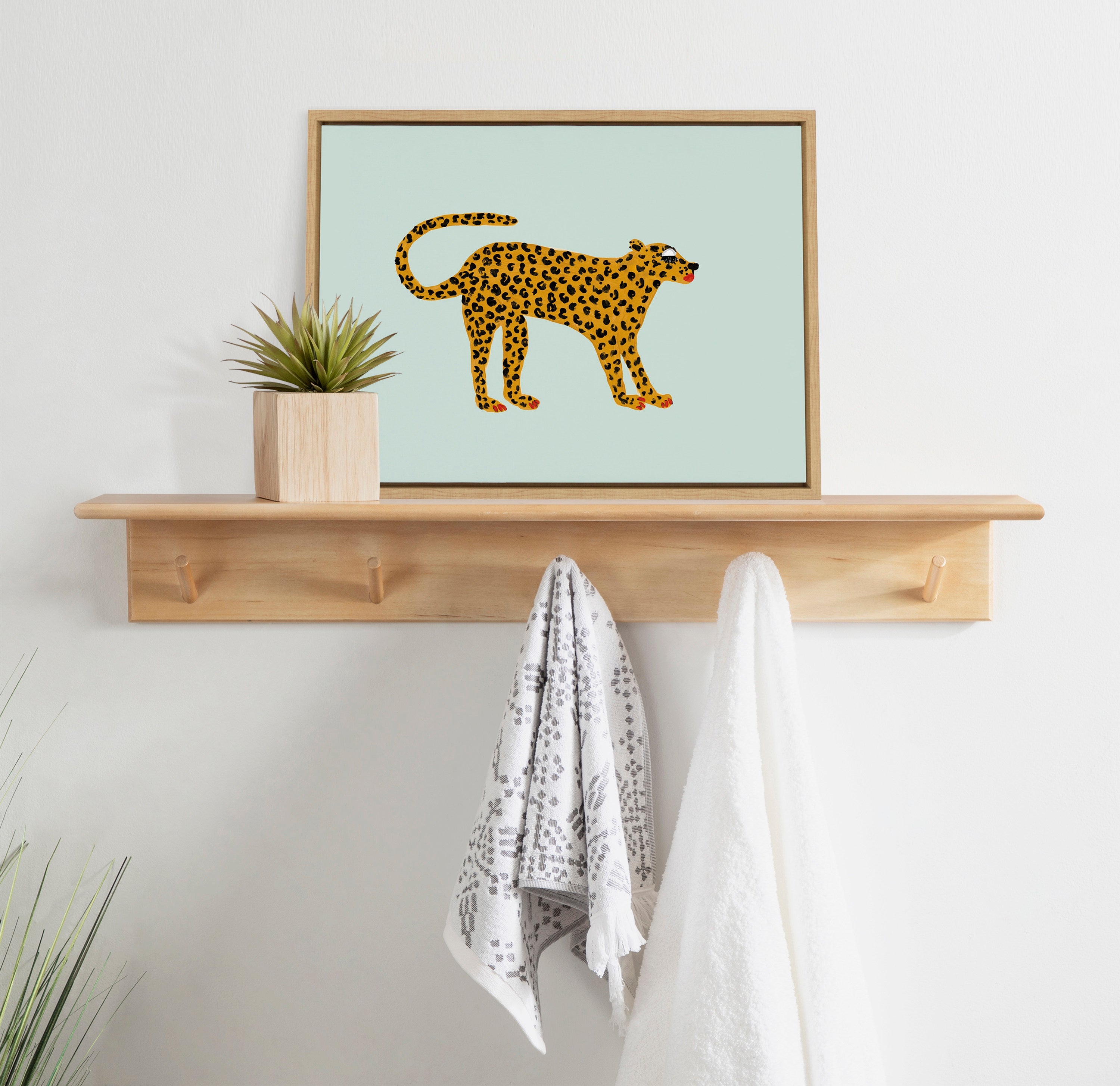 Sylvie Glam Cat Framed Canvas by Kendra Dandy of Bouffants and Broken Hearts