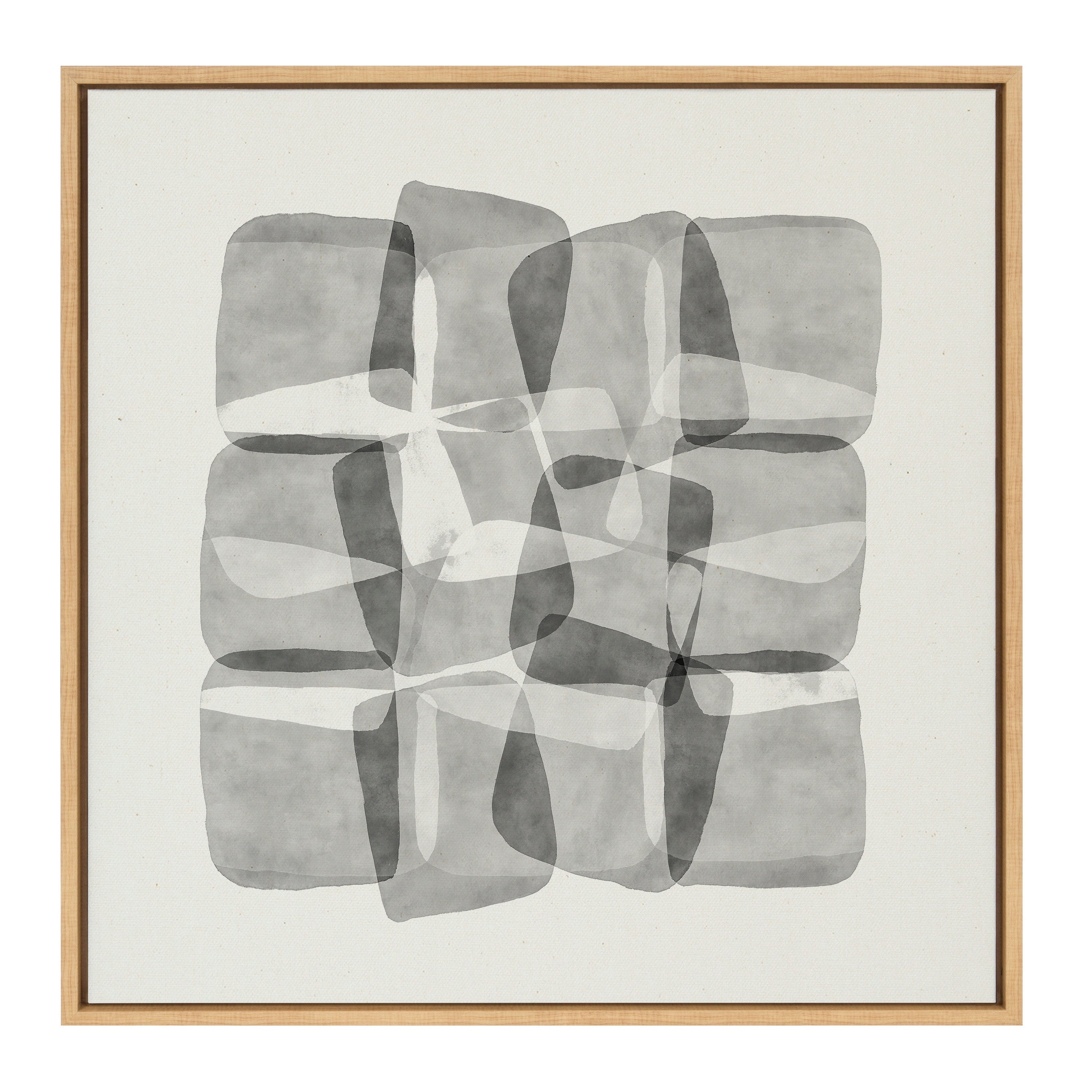 Sylvie Neutral Mod Abstraction Black and White Framed Canvas by kateandlaurel - product image 9 for Resin Society
