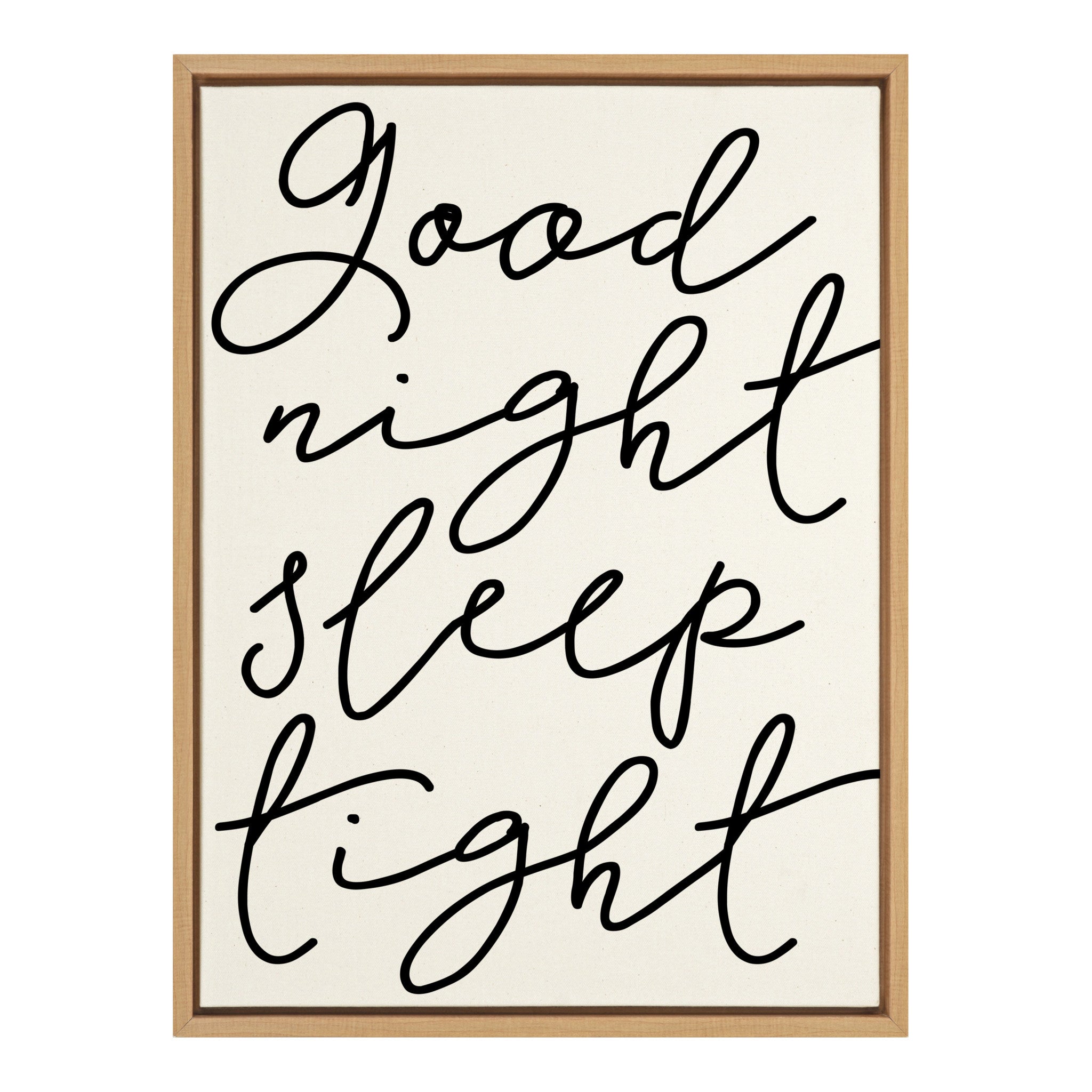 Sylvie Good Night Sleep Tight Framed Canvas by kateandlaurel - main product image for Resin Society
