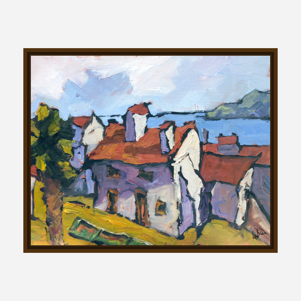 Villa by the Sea Artist Enhanced Canvas Print by John Beard Collection - product image 7 for Resin Society