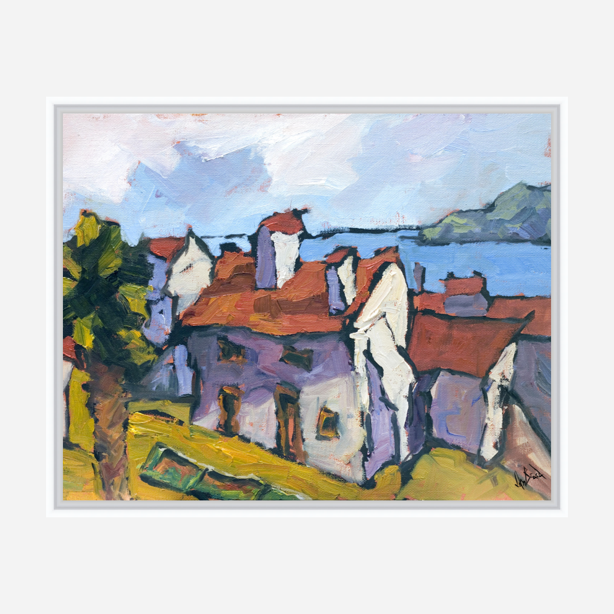 Villa by the Sea Artist Enhanced Canvas Print by John Beard Collection - product image 6 for Resin Society