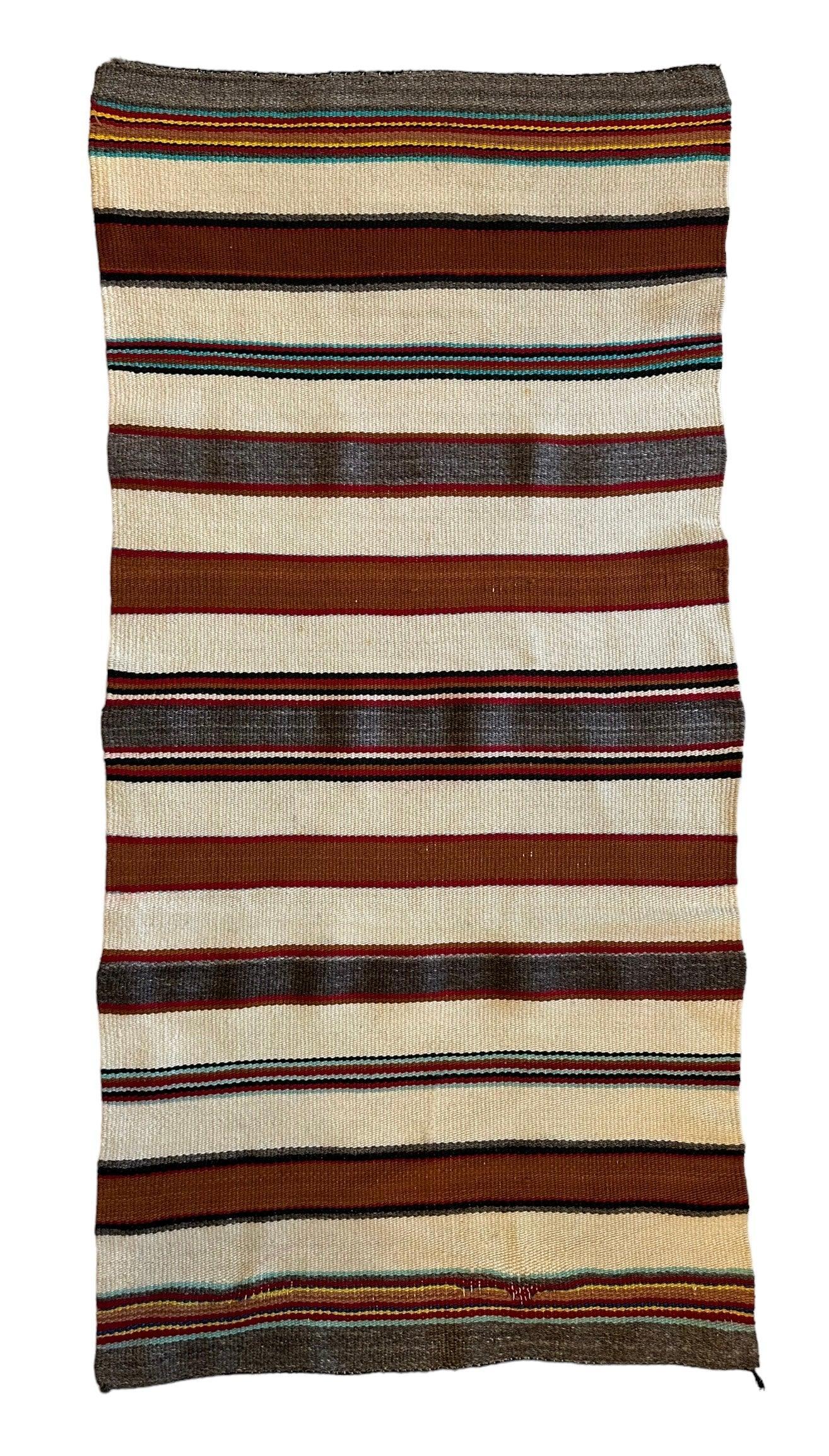 Vintage Native American Navajo rug showing detailed geometric patterns in wool