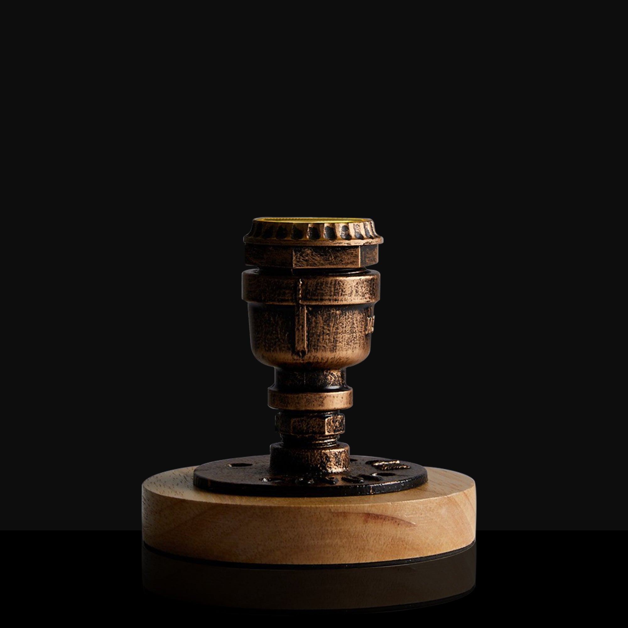 Vintage Retro Wooden Lamp Base for EP Light Bulbs