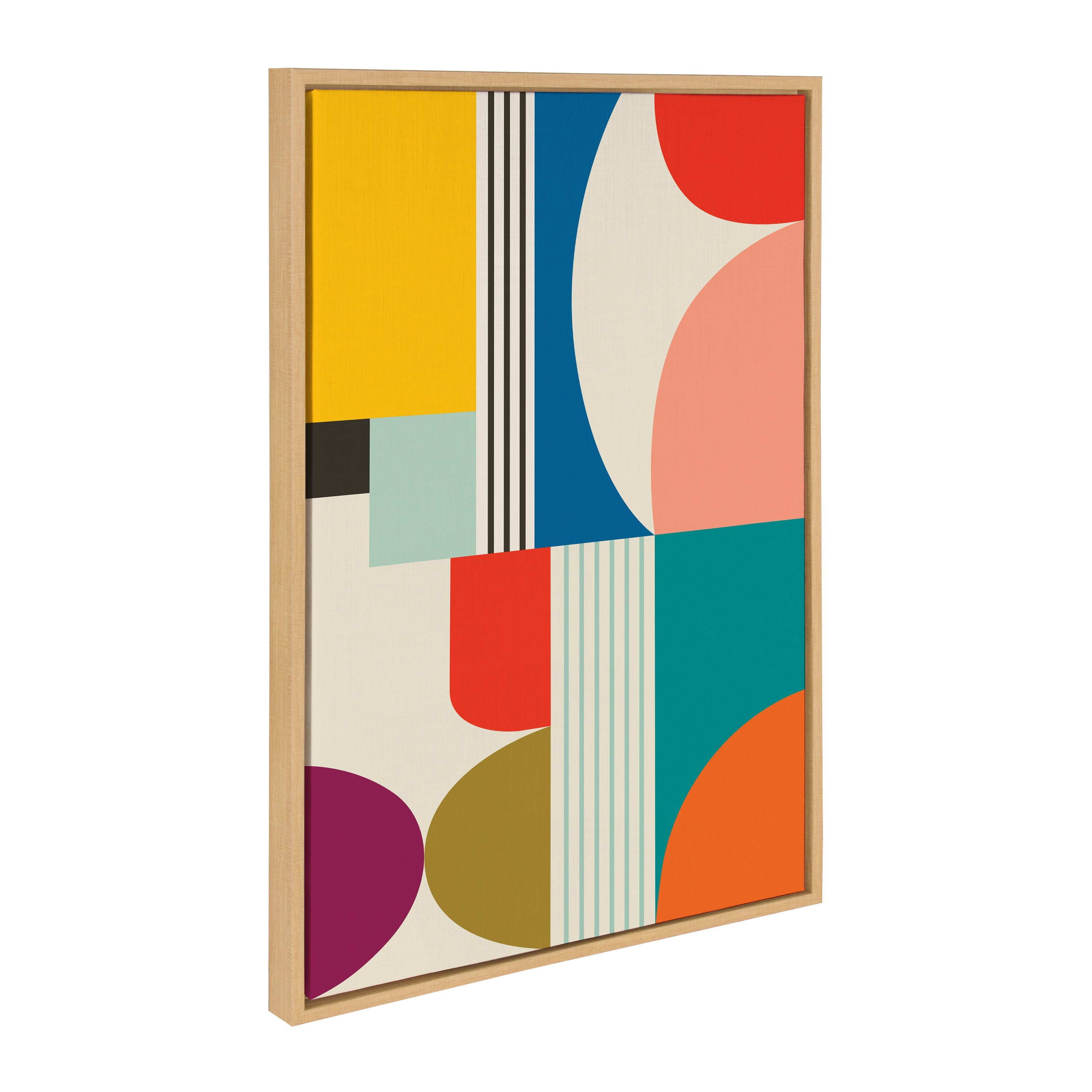 Sylvie Mid Century Modern Pattern Framed Canvas