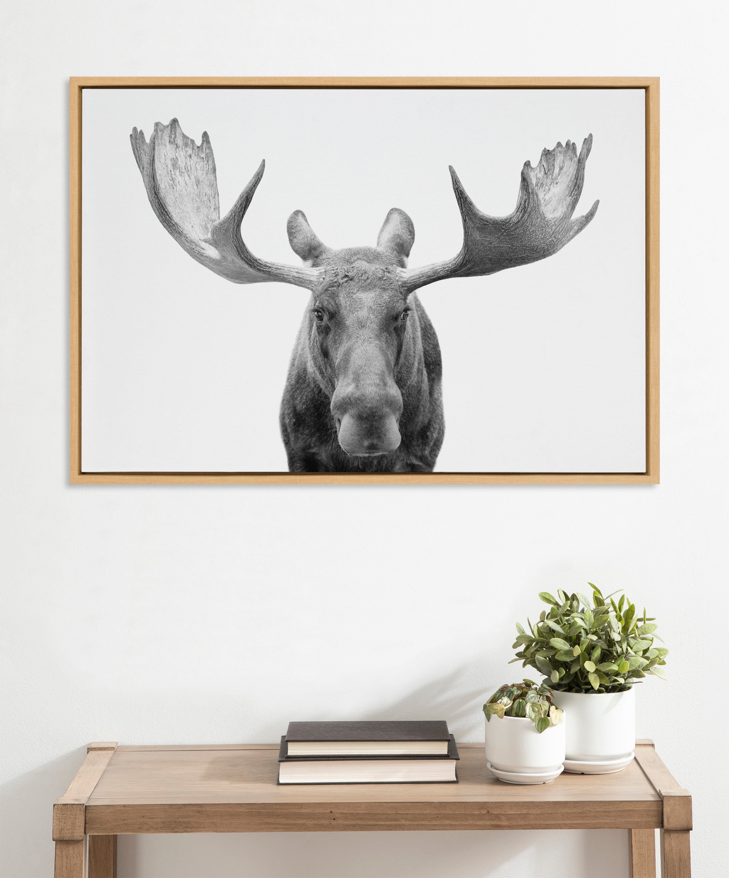 Sylvie Moose Black and White Framed Canvas by Amy Peterson Art Studio