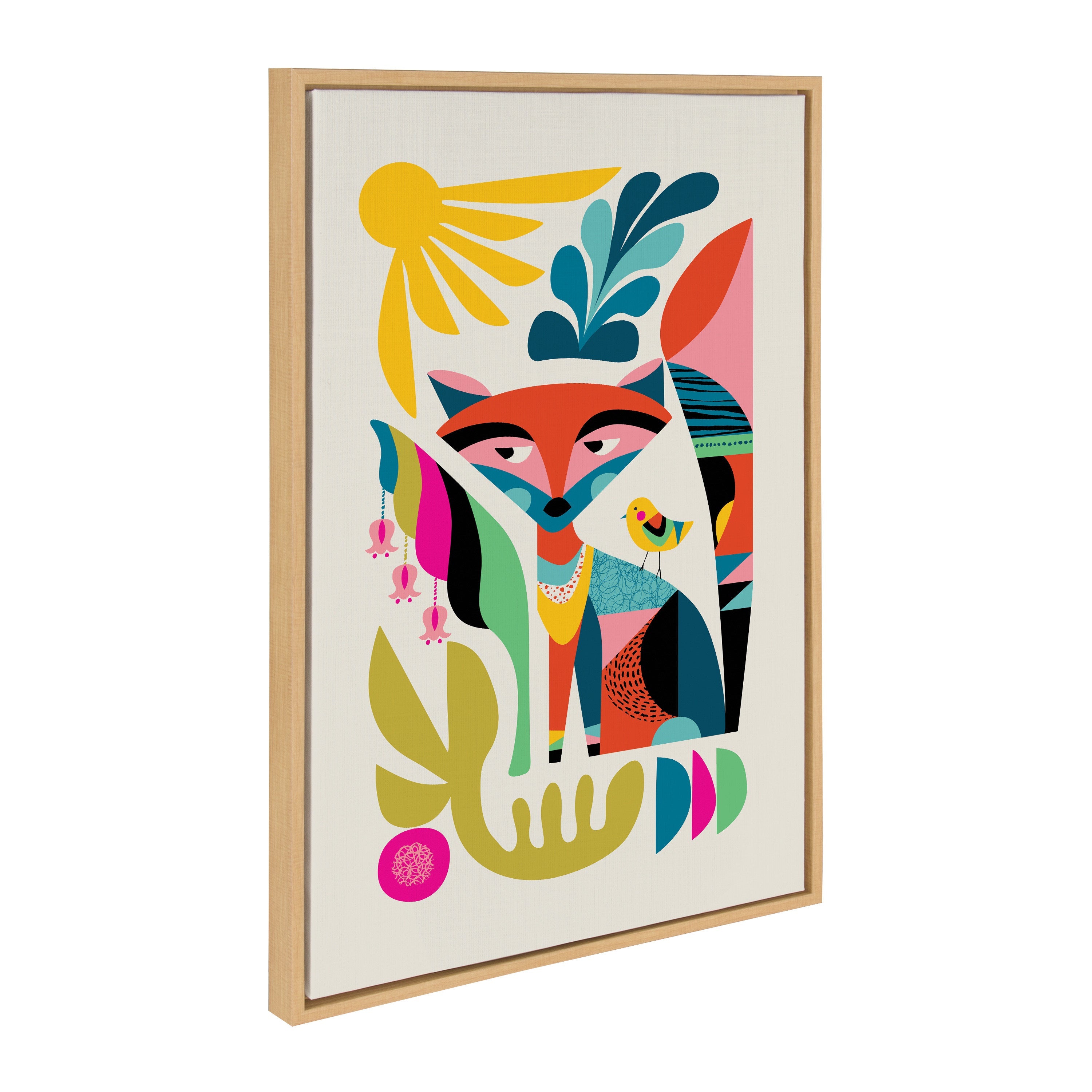 Sylvie Mid Century Modern Fox Framed Canvas by kateandlaurel - product image 11 for Resin Society