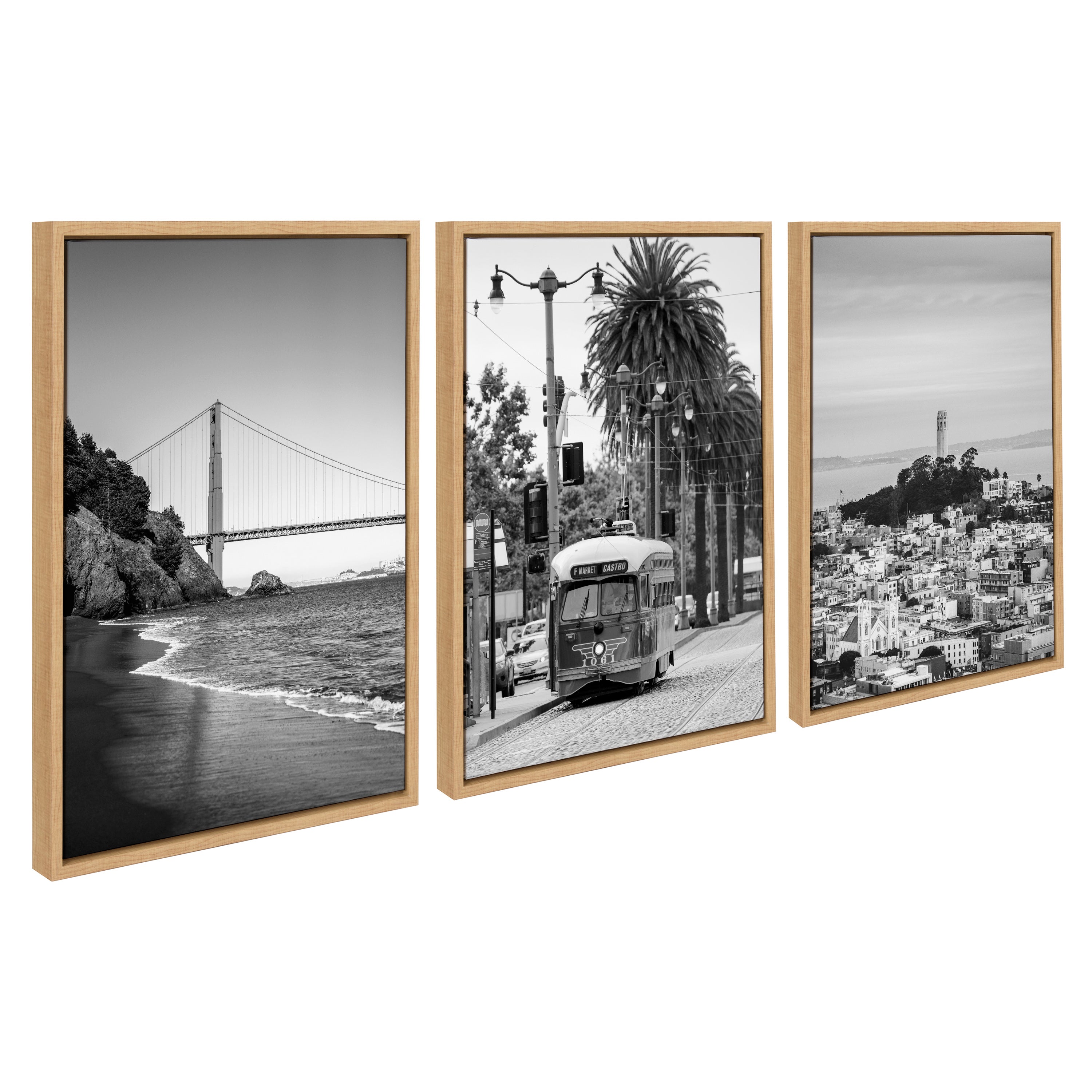 Sylvie San Francisco Black and White Framed Canvas Art Set by Crystal Lynn Collins