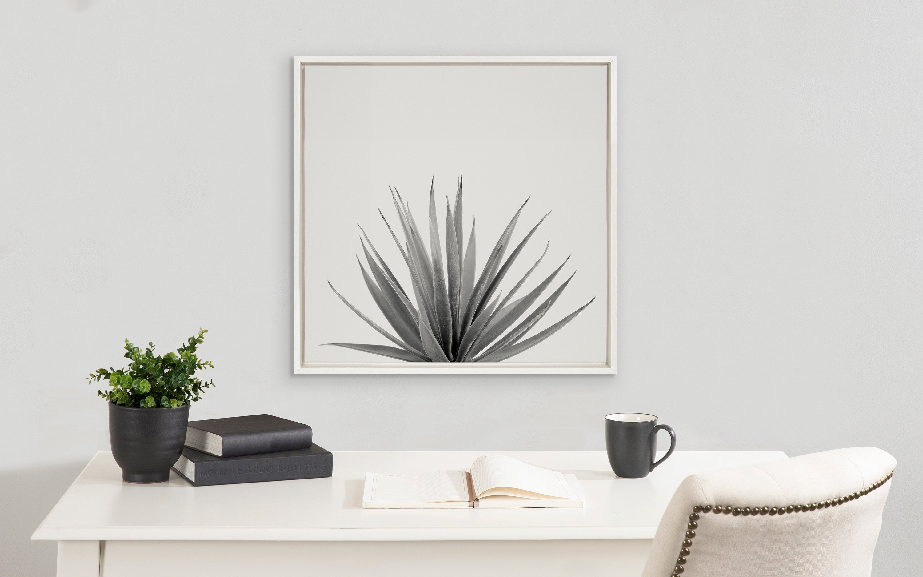 Sylvie Haze Agave Succulent Framed Canvas by The Creative Bunch Studio by kateandlaurel - product image 4 for Resin Society