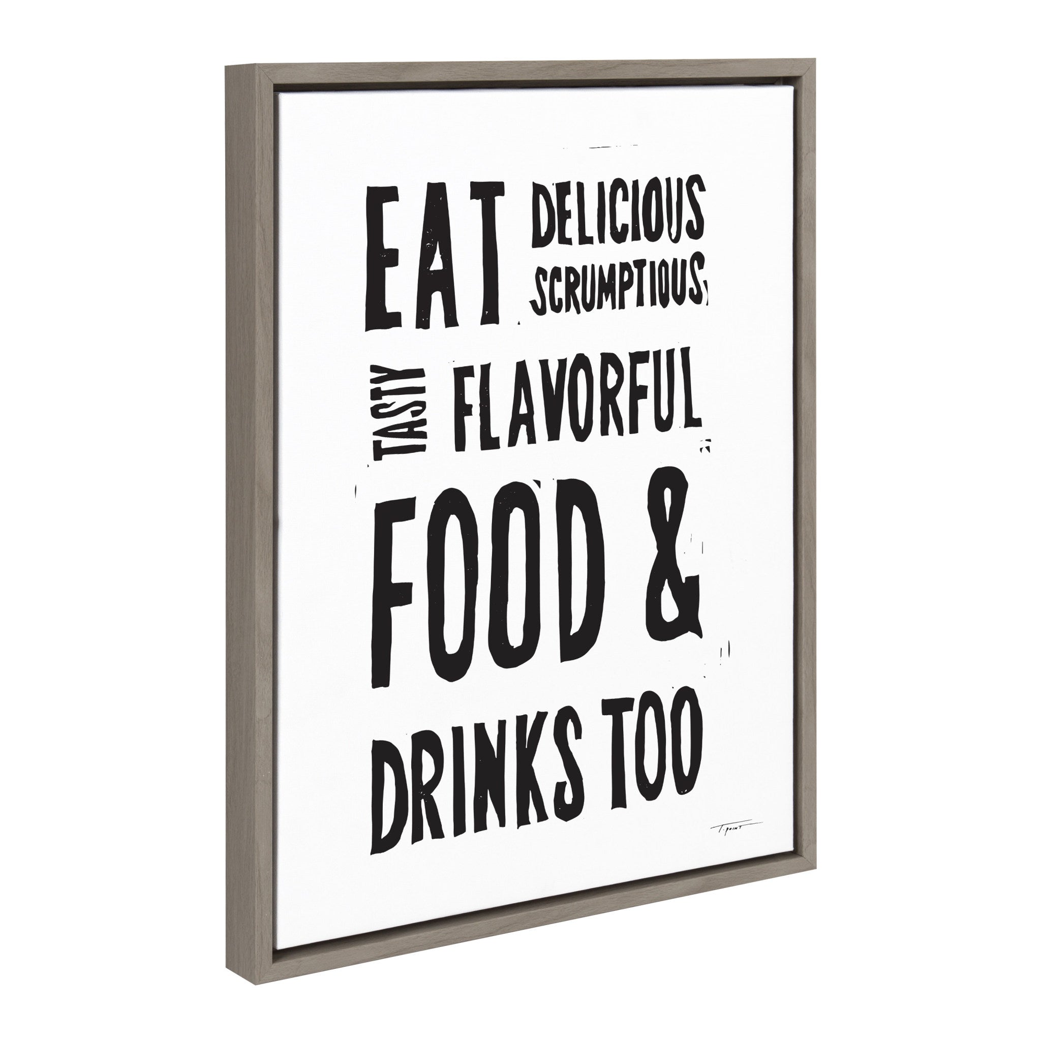 Sylvie Eat Delicious Food Framed Canvas by kateandlaurel - product image 2 for Resin Society