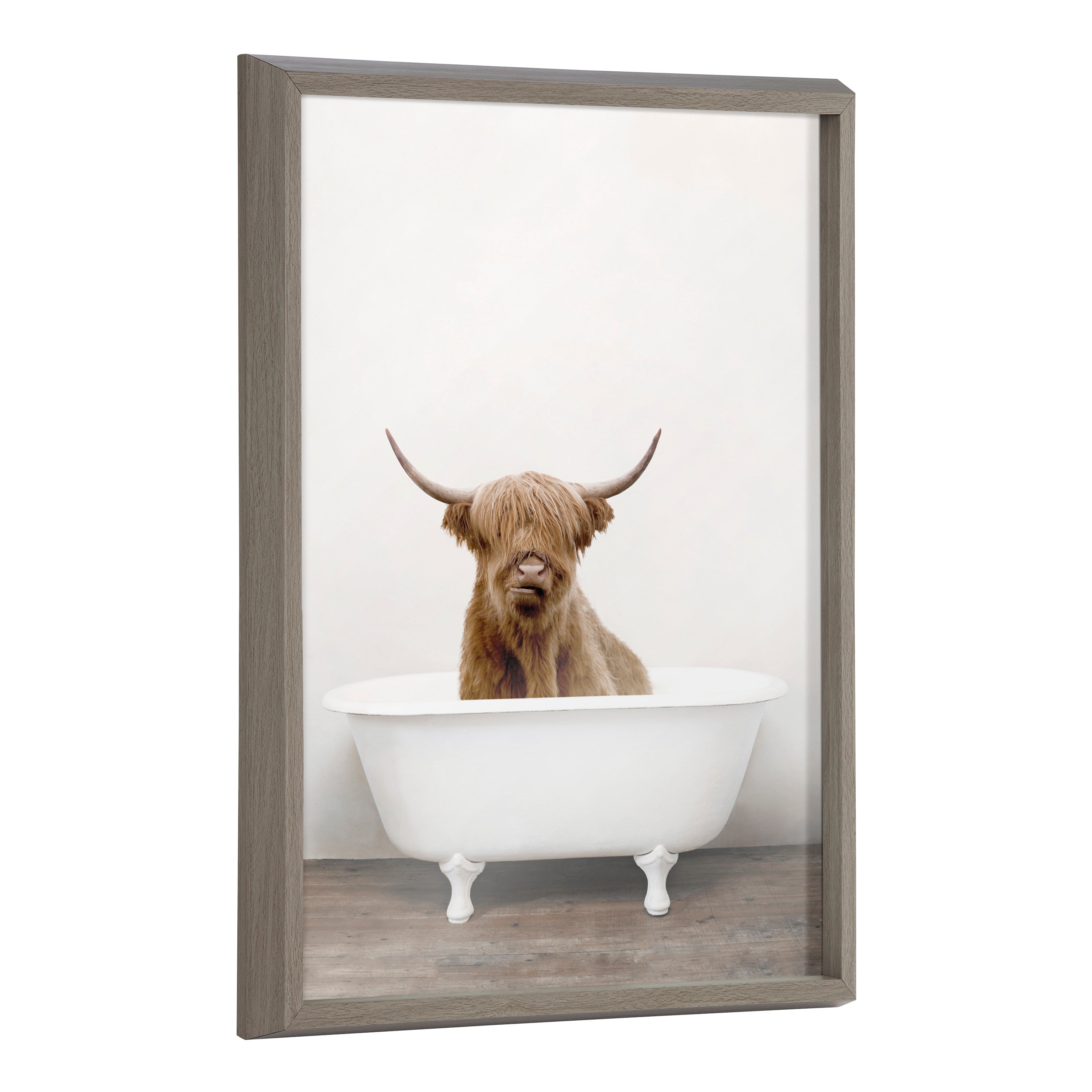 Blake Highland Cow in Tub Color Framed Printed Glass by kateandlaurel - product image 14 for Resin Society