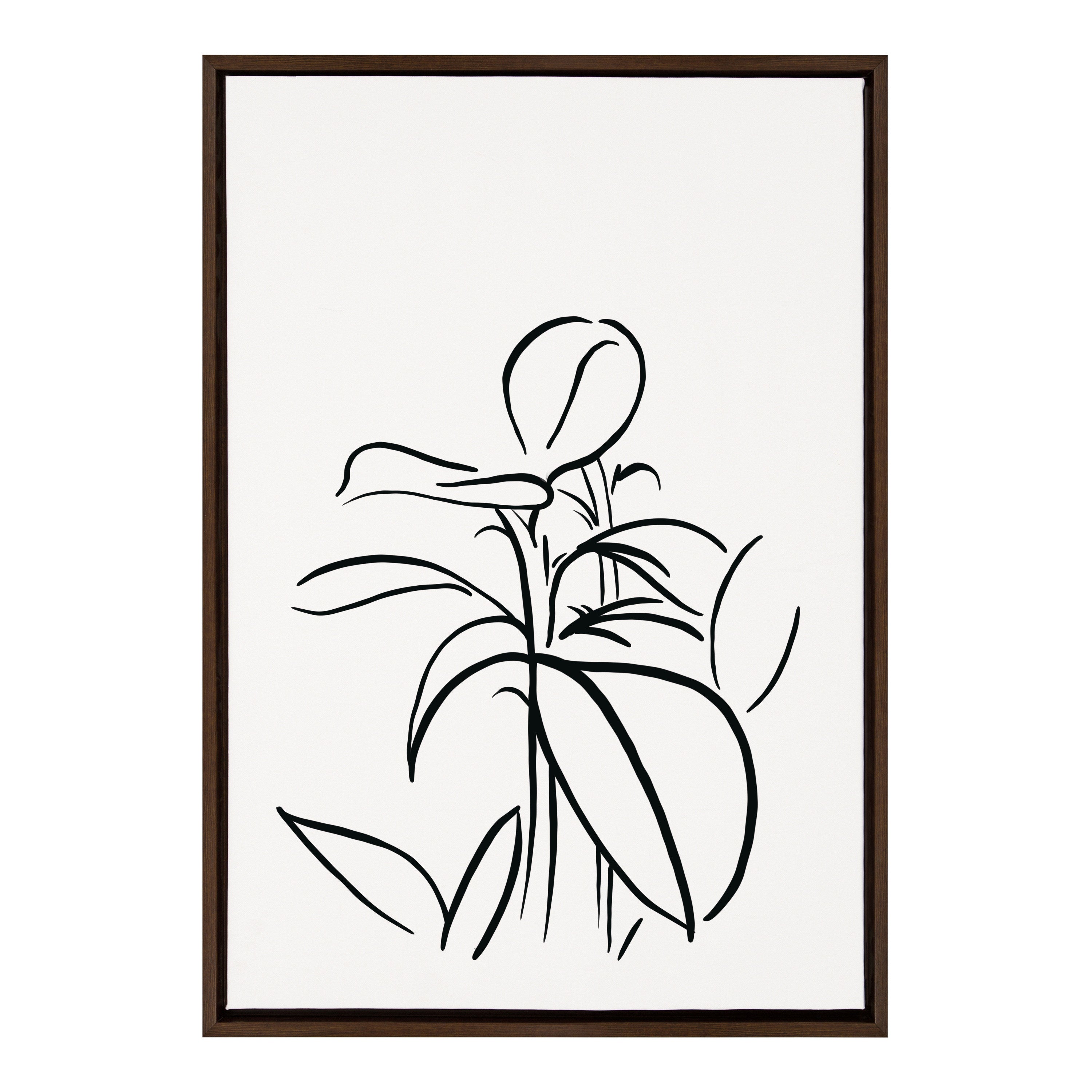 Sylvie Botanical Sketch Print No 1 Framed Canvas by The Creative Bunch by kateandlaurel - main product image for Resin Society