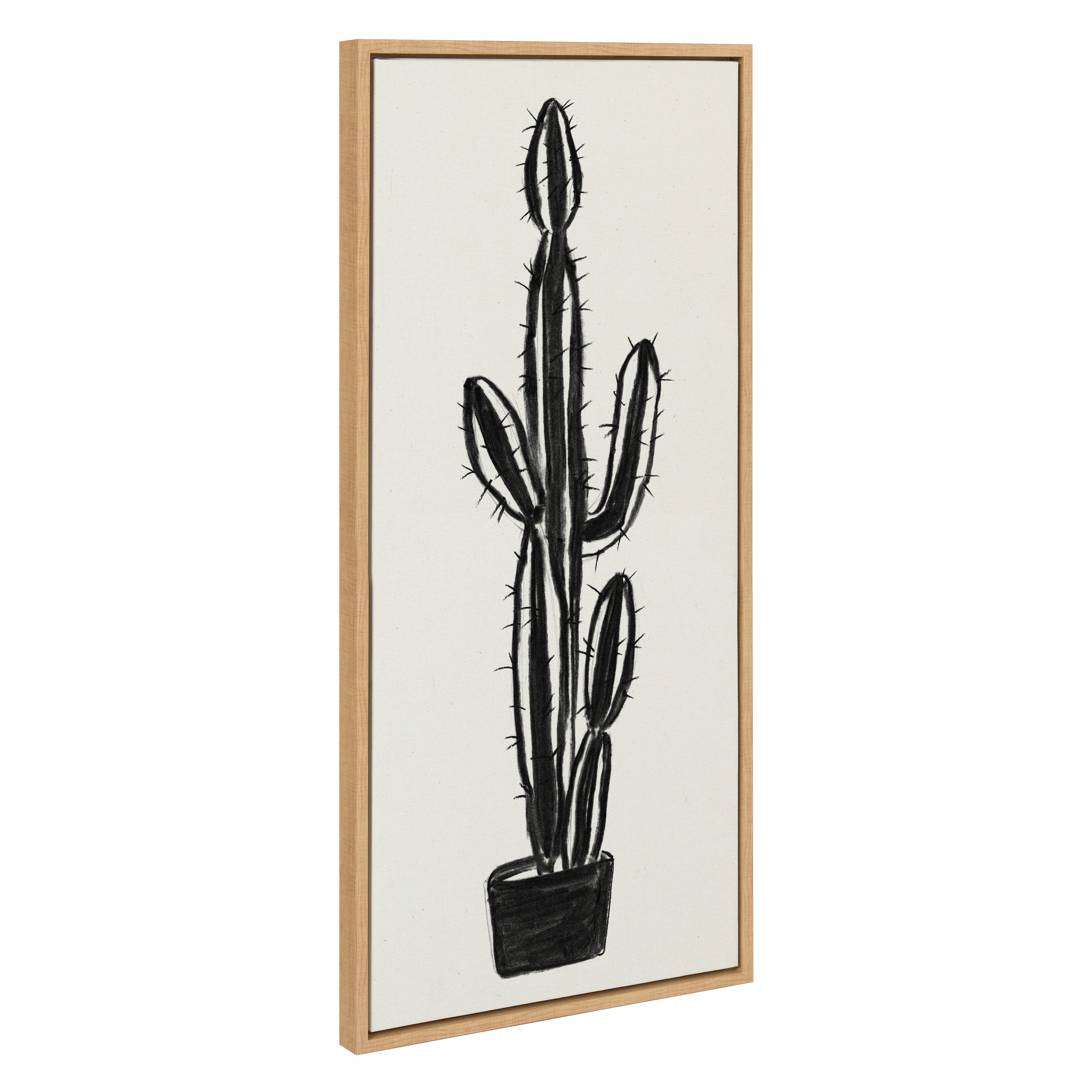 Sylvie 664 Cactus In Pot BW Framed Canvas by kateandlaurel - product image 7 for Resin Society
