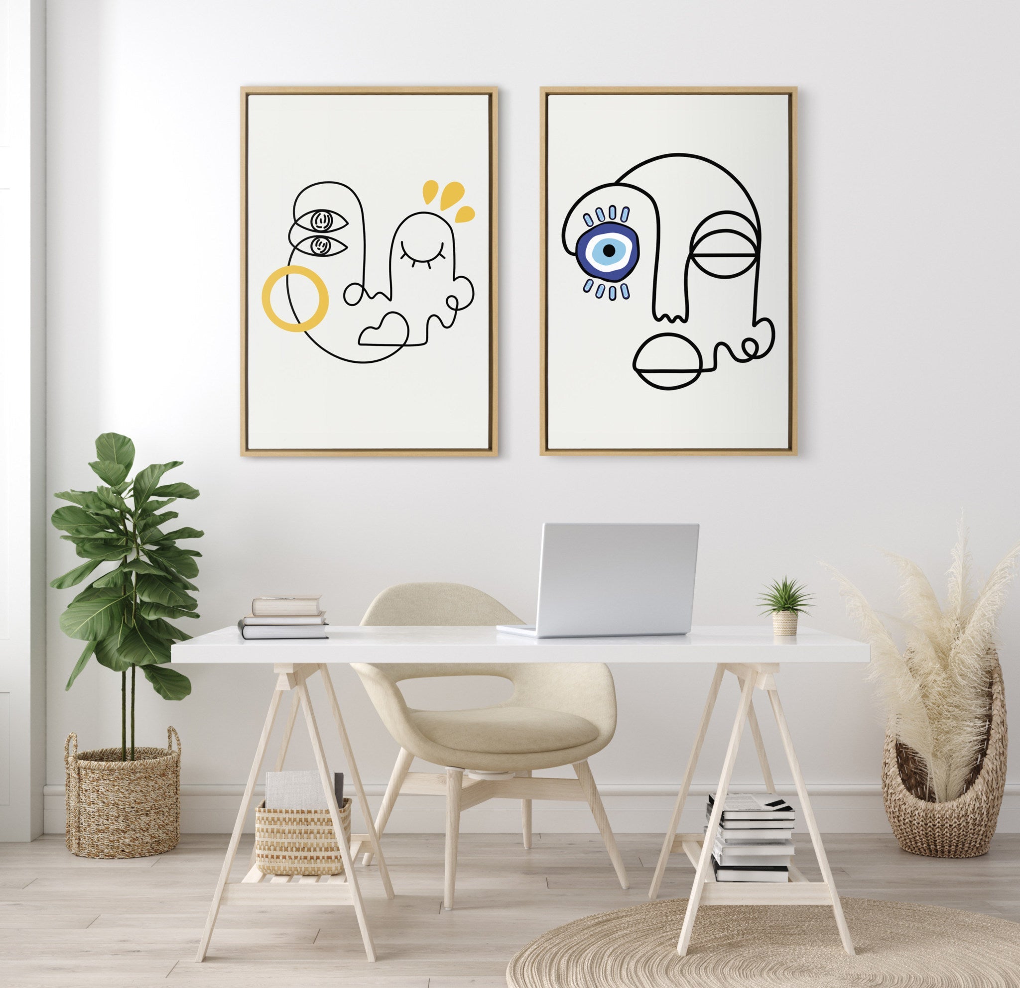 Sylvie No Evil Allowed Framed Canvas by kateandlaurel - product image 8 for Resin Society