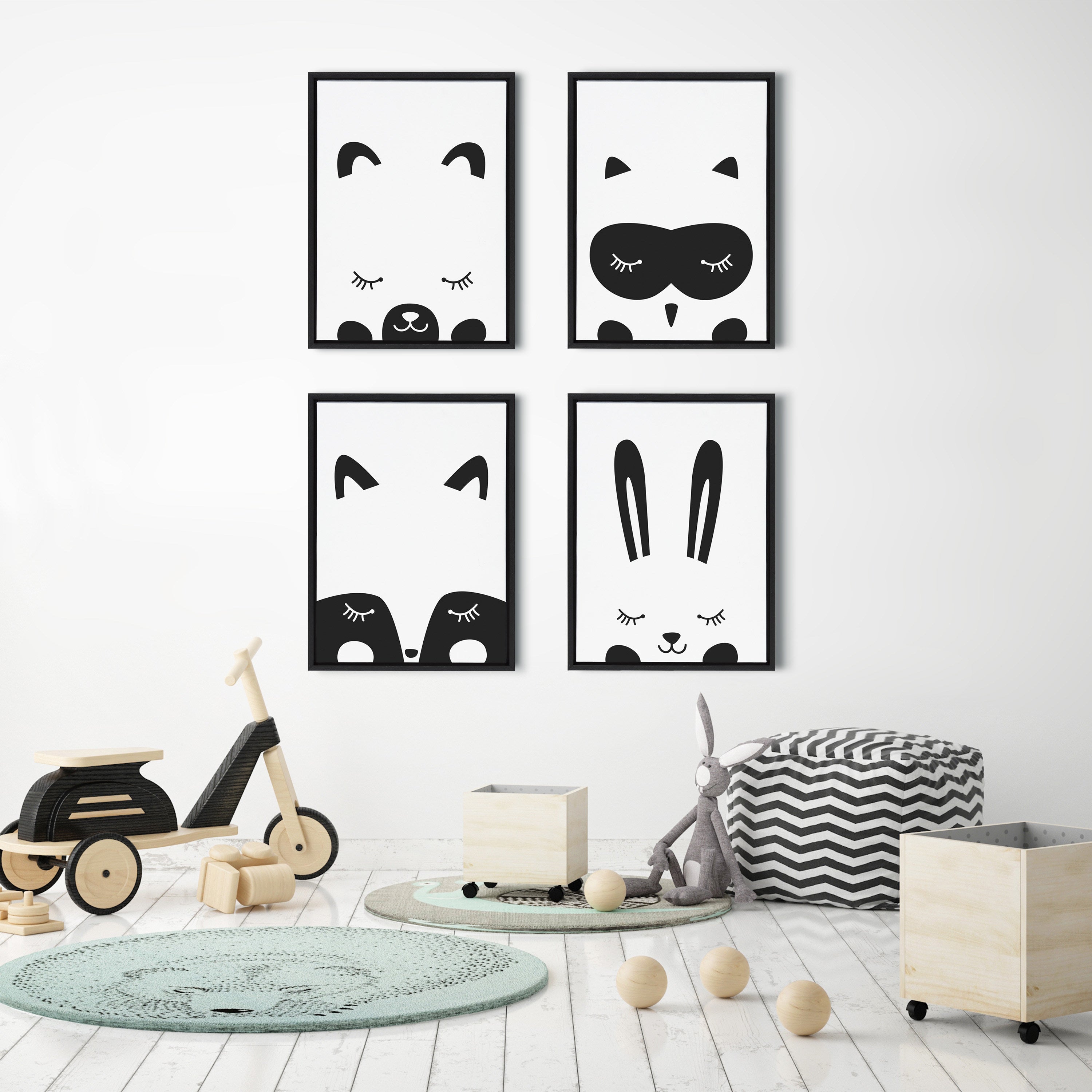 Sylvie Modern Baby Bear Framed Canvas by kateandlaurel - product image 11 for Resin Society