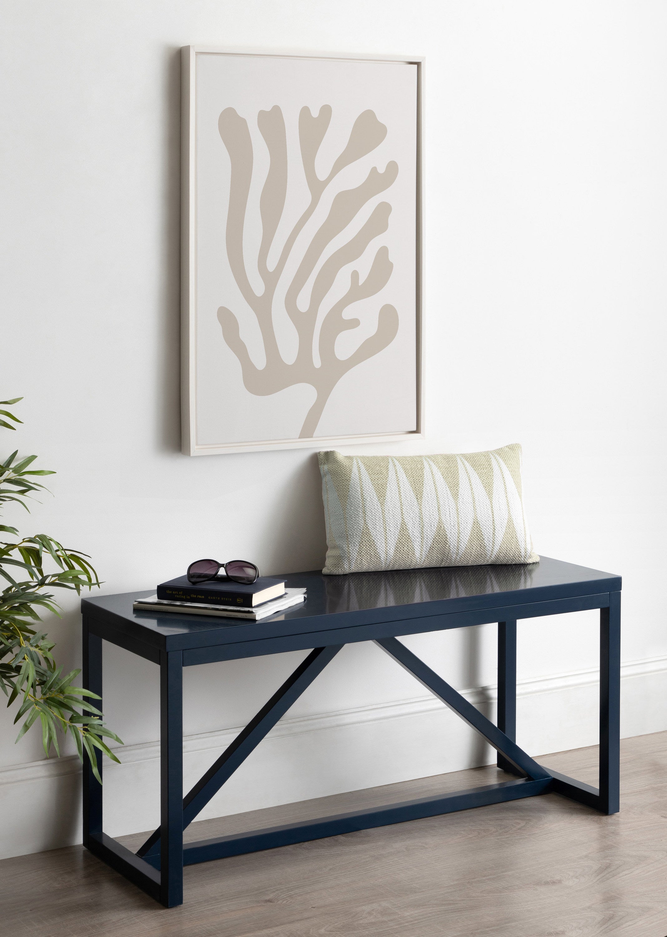 Sylvie Abstract Coral Coastal Beige Framed Canvas by kateandlaurel - product image 4 for Resin Society