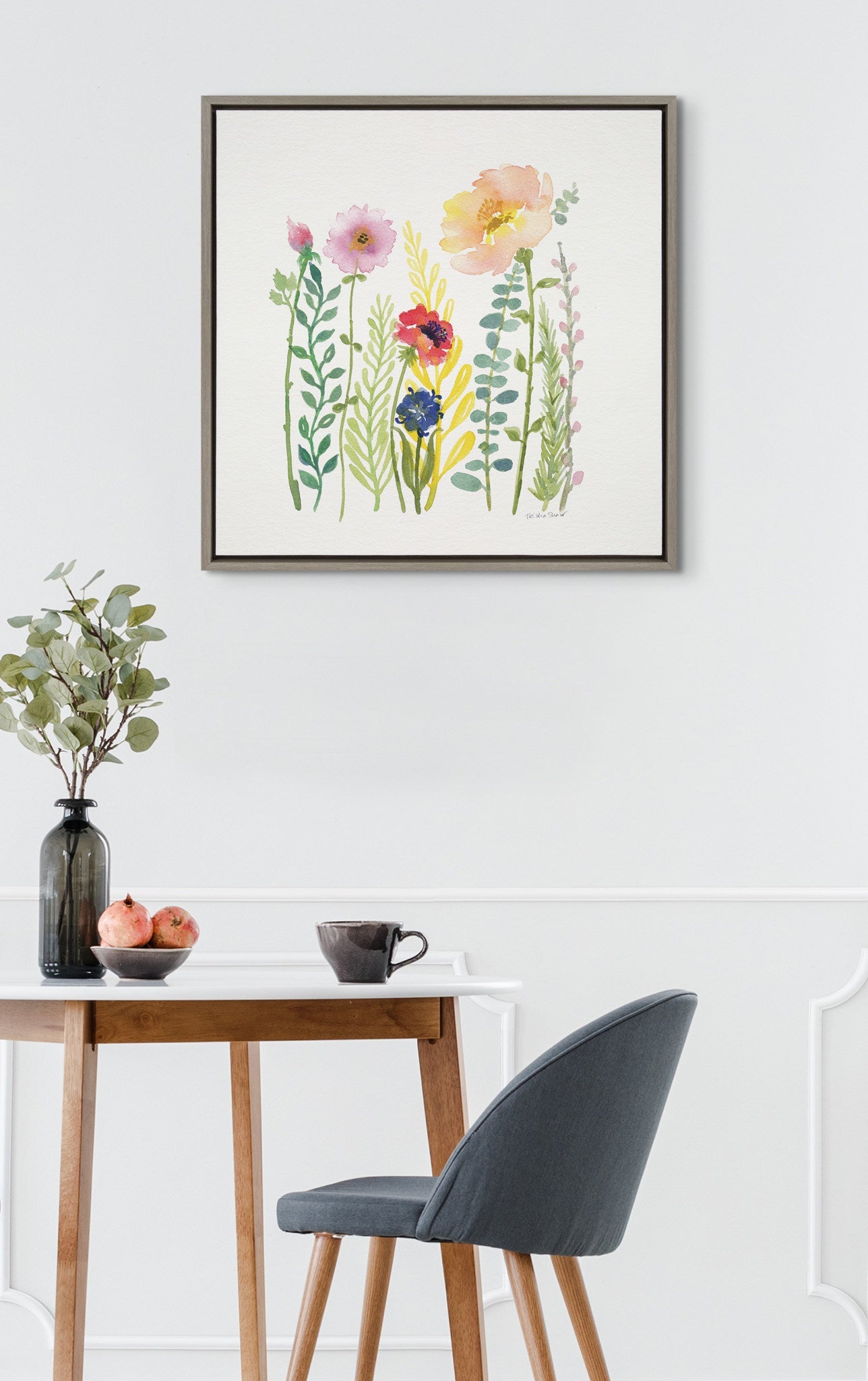 Sylvie Flowers and Ferns Framed Canvas by kateandlaurel - product image 8 for Resin Society