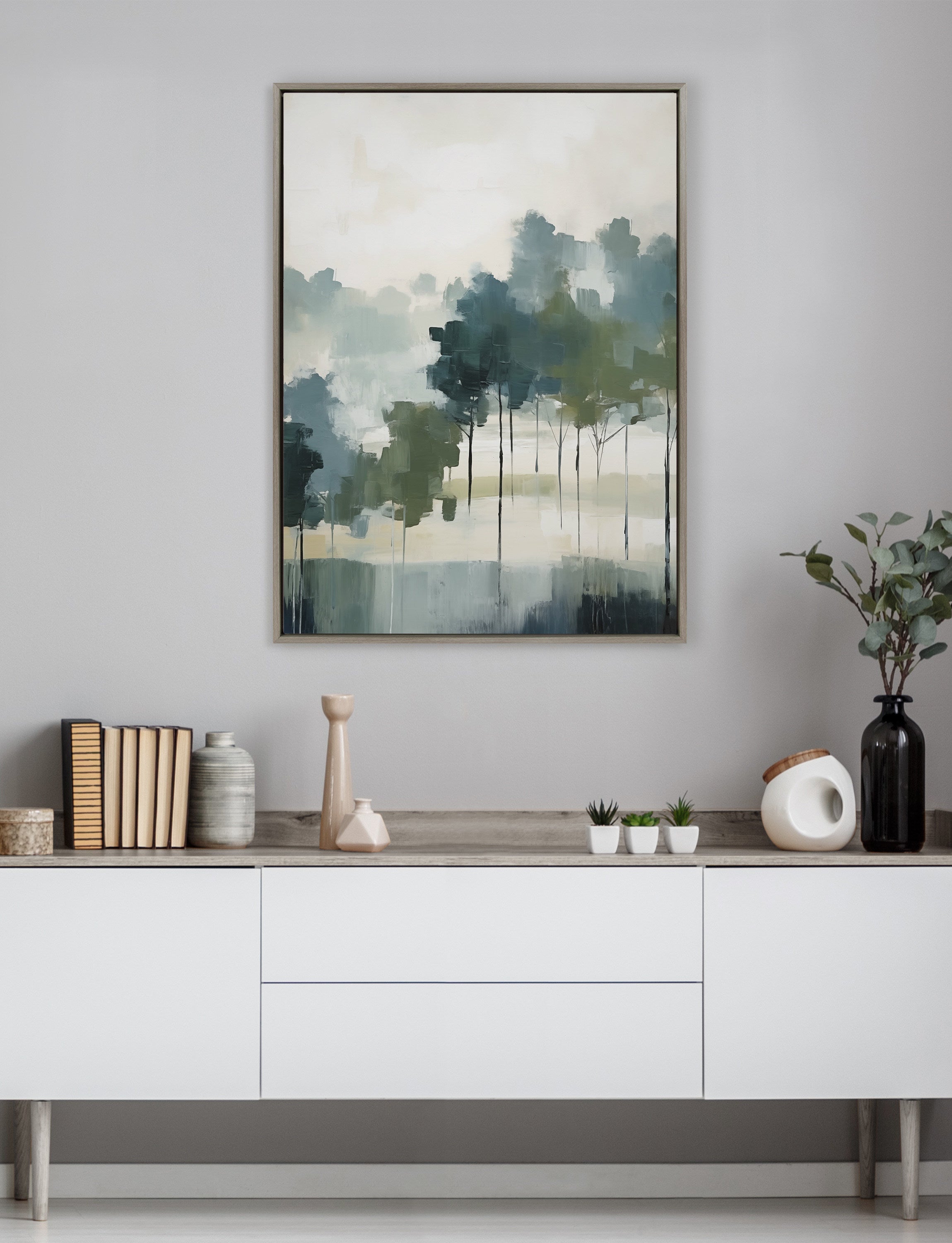 Sylvie Whispering Trees I Framed Canvas by Amy Lighthall