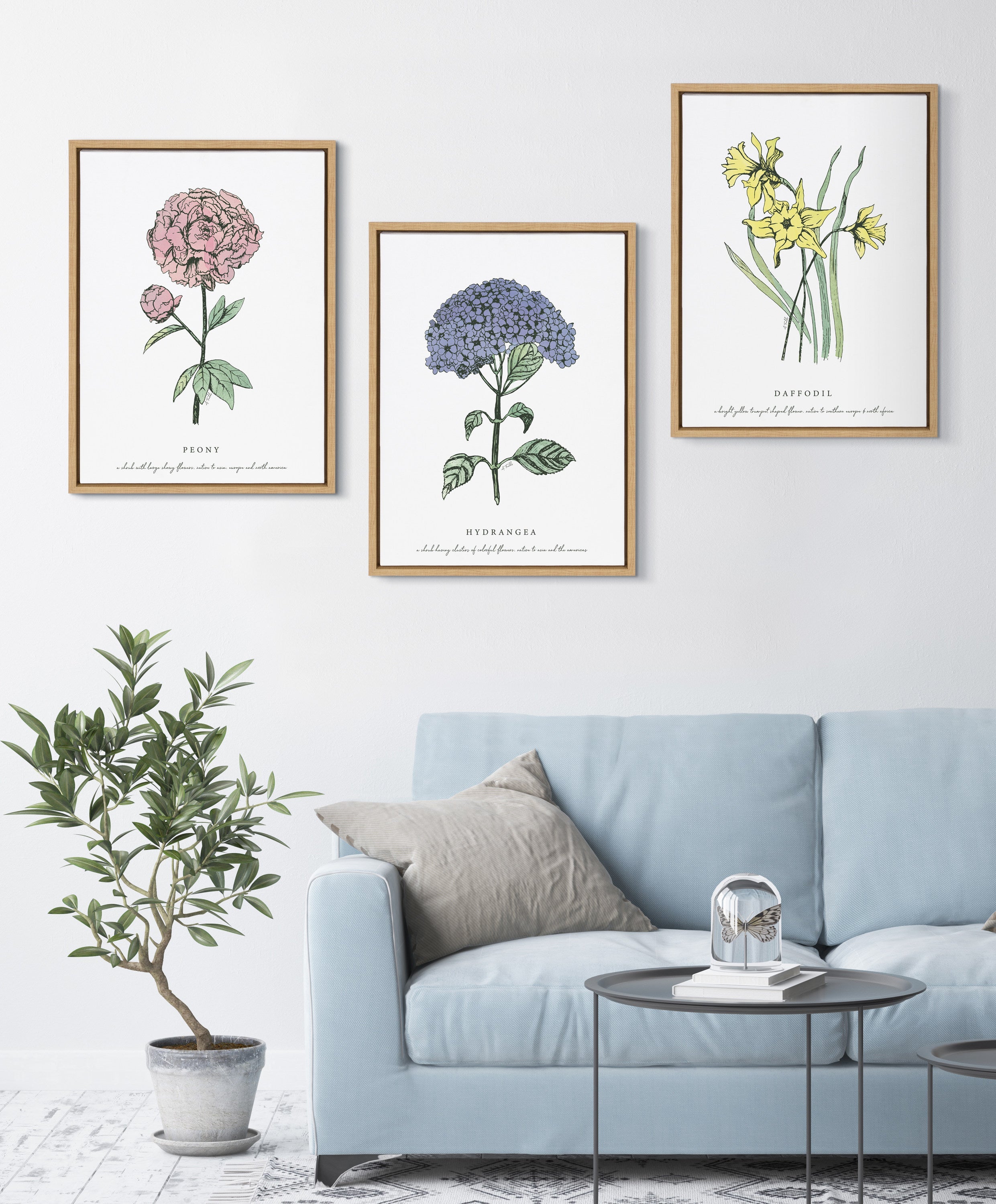 Sylvie Spring Daffodil Framed Canvas by kateandlaurel - product image 5 for Resin Society