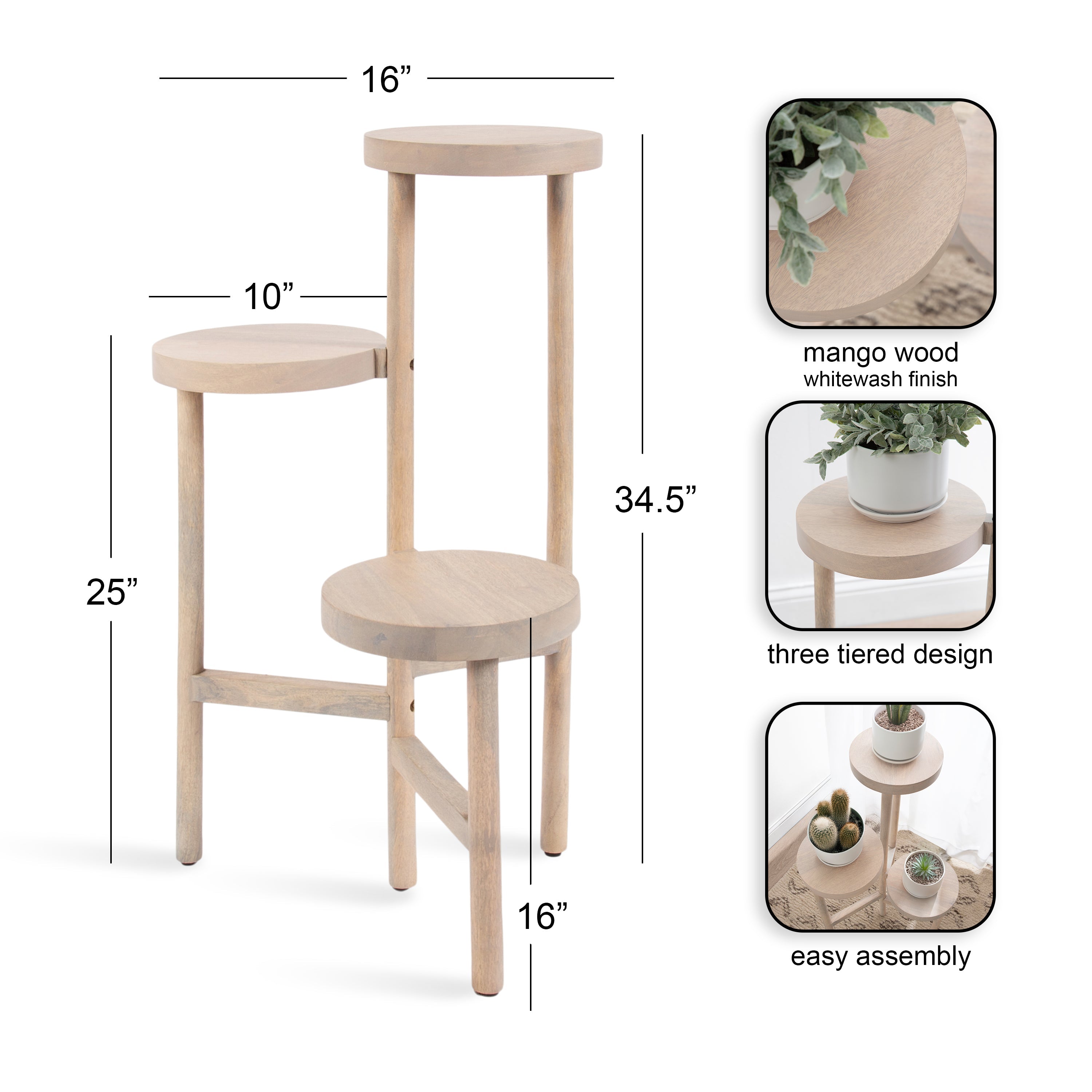 Fitley Wooden Plant Stand by kateandlaurel - product image 17 for Resin Society